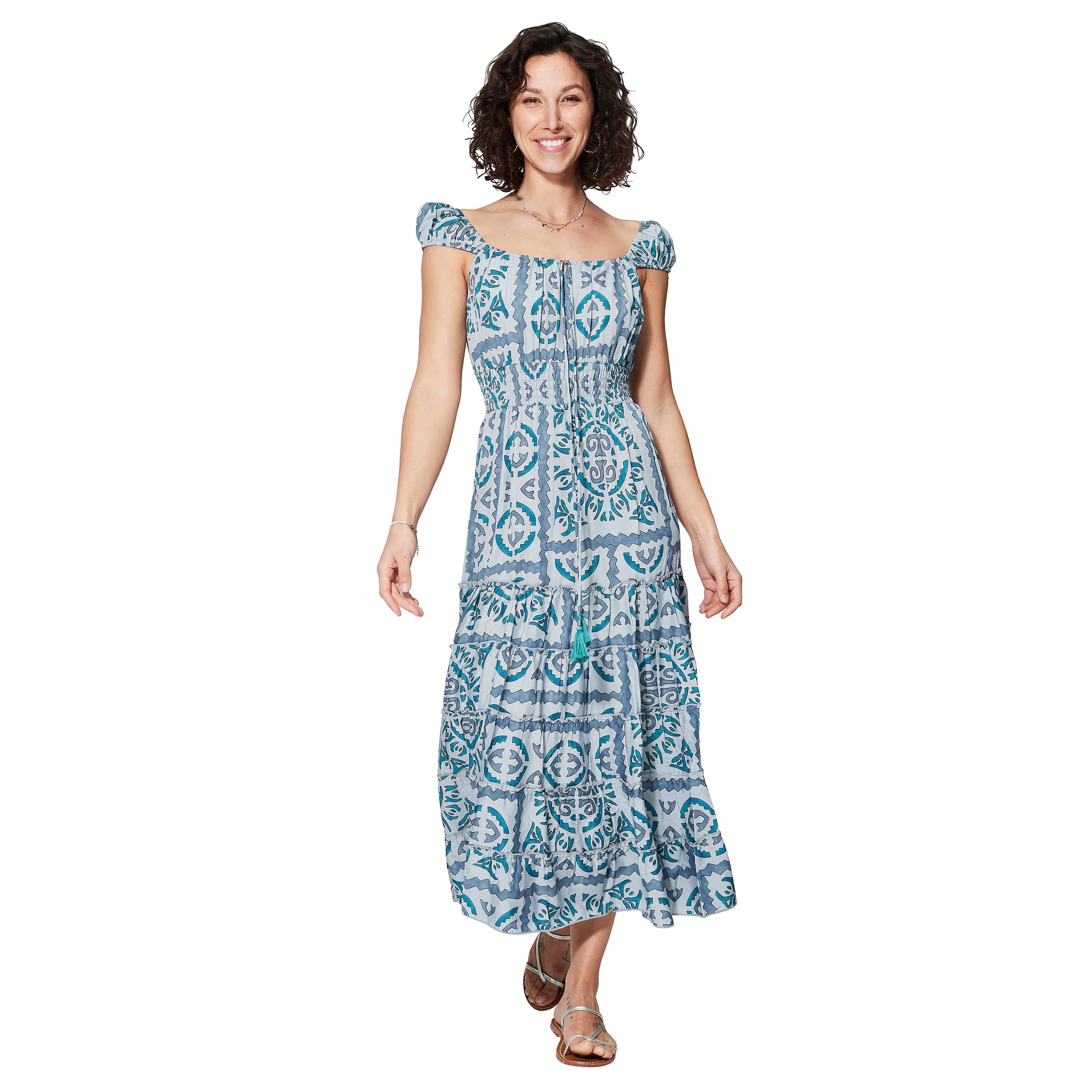Robe été longue sans manches Ghada - 100% polyester - Akoustik Online