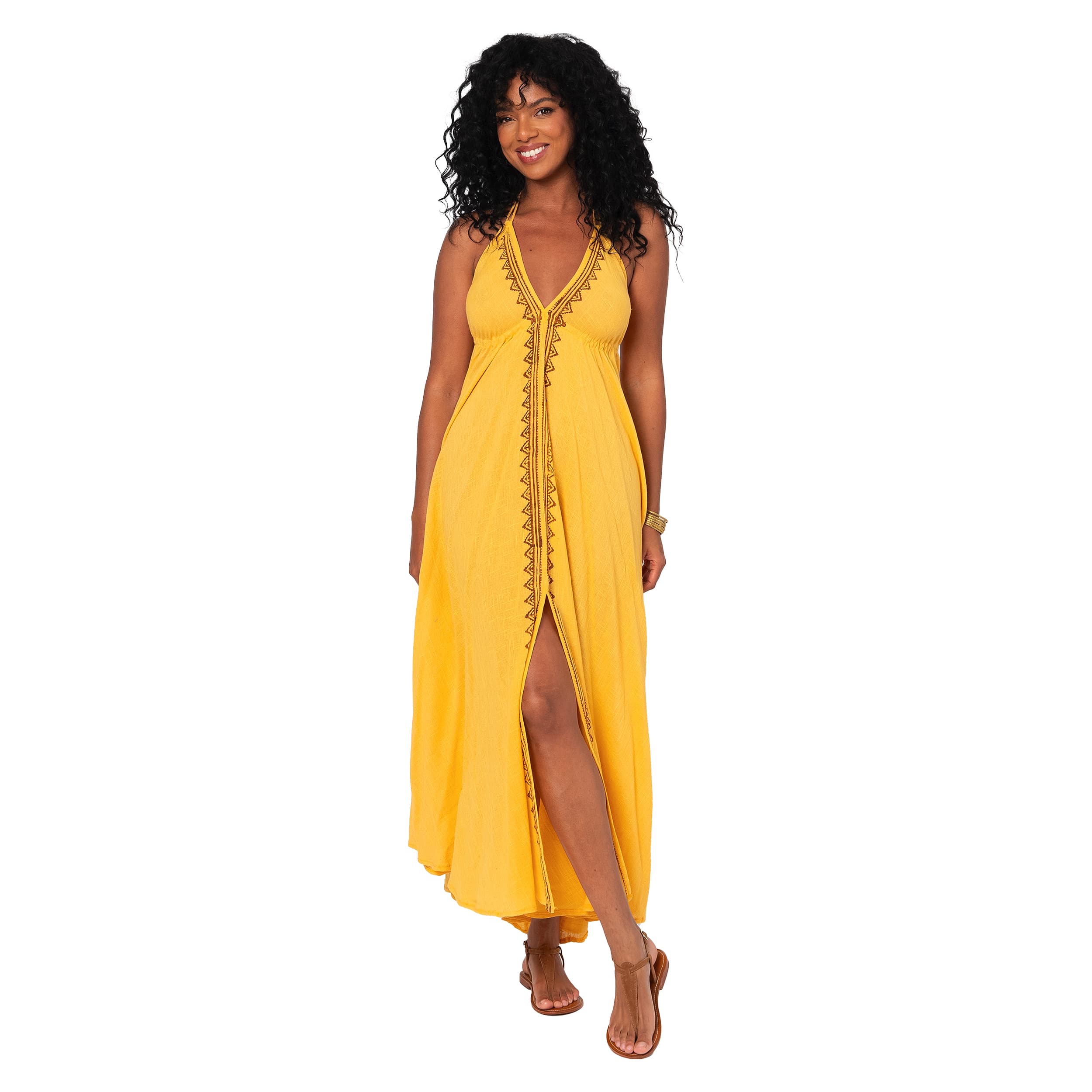 Robe été longue sans manches Georgios - 100% coton - Akoustik Online
