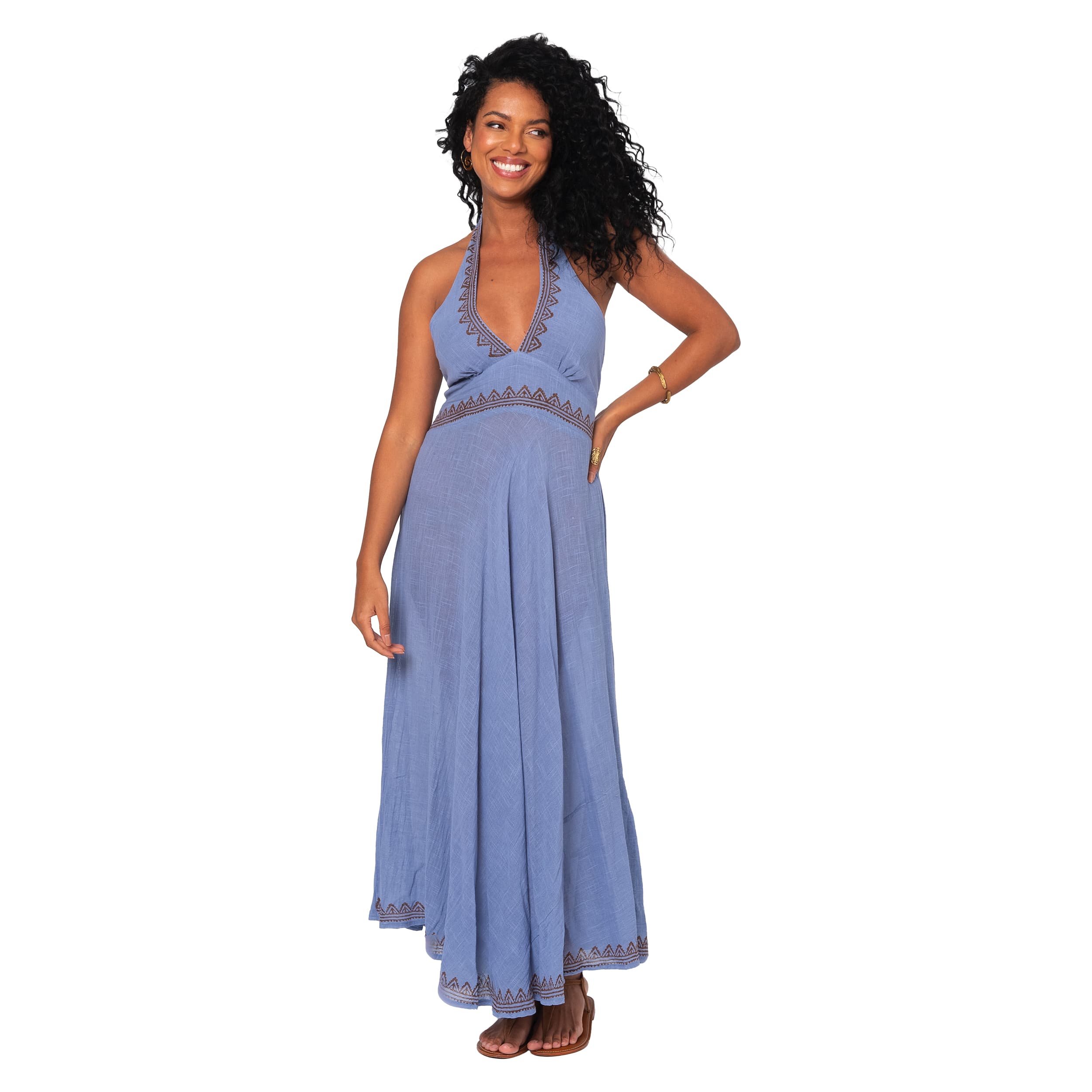 Robe été longue sans manches Jerrold - 100% coton - Akoustik Online