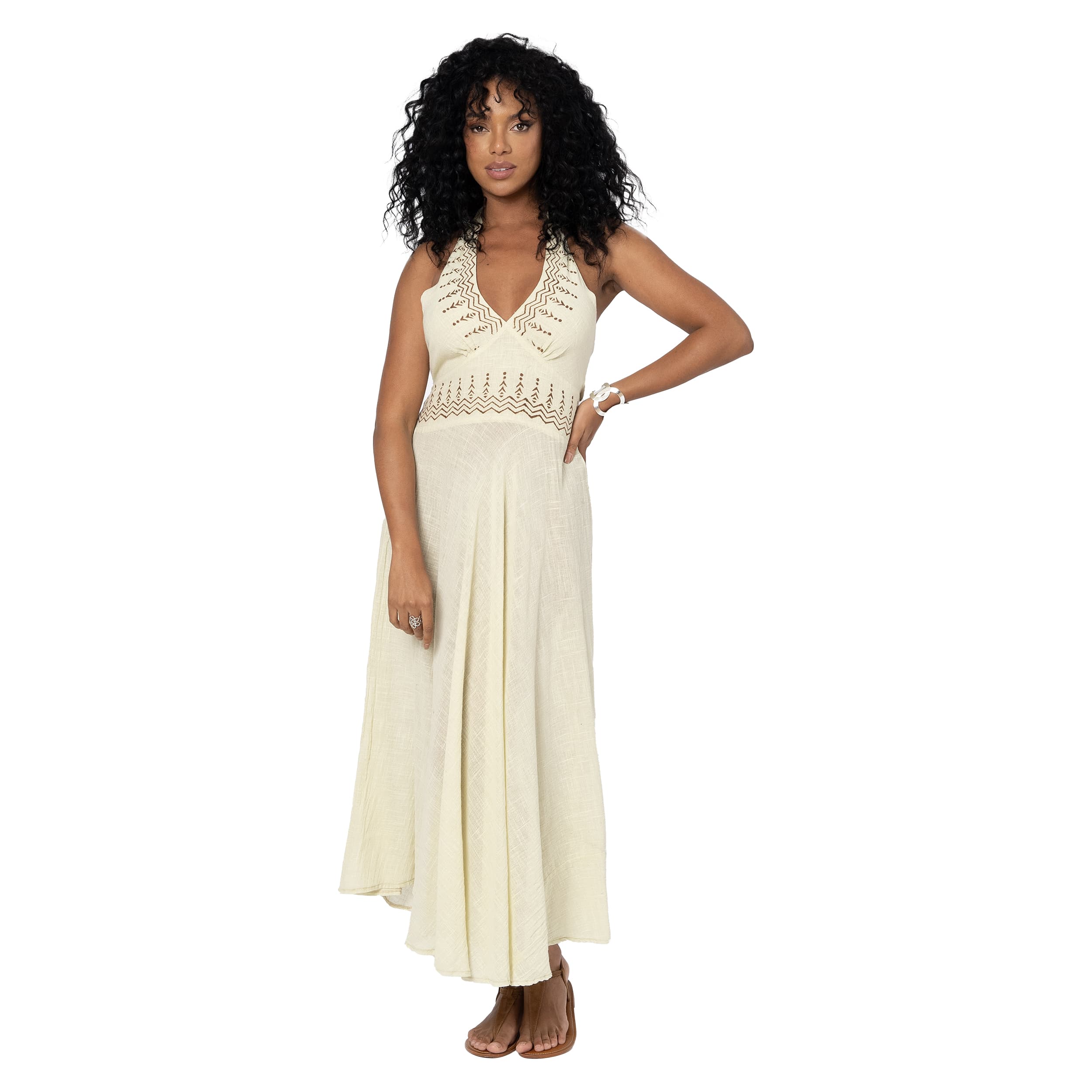 Robe été longue sans manches Hephzibah - 100% coton - Akoustik Online
