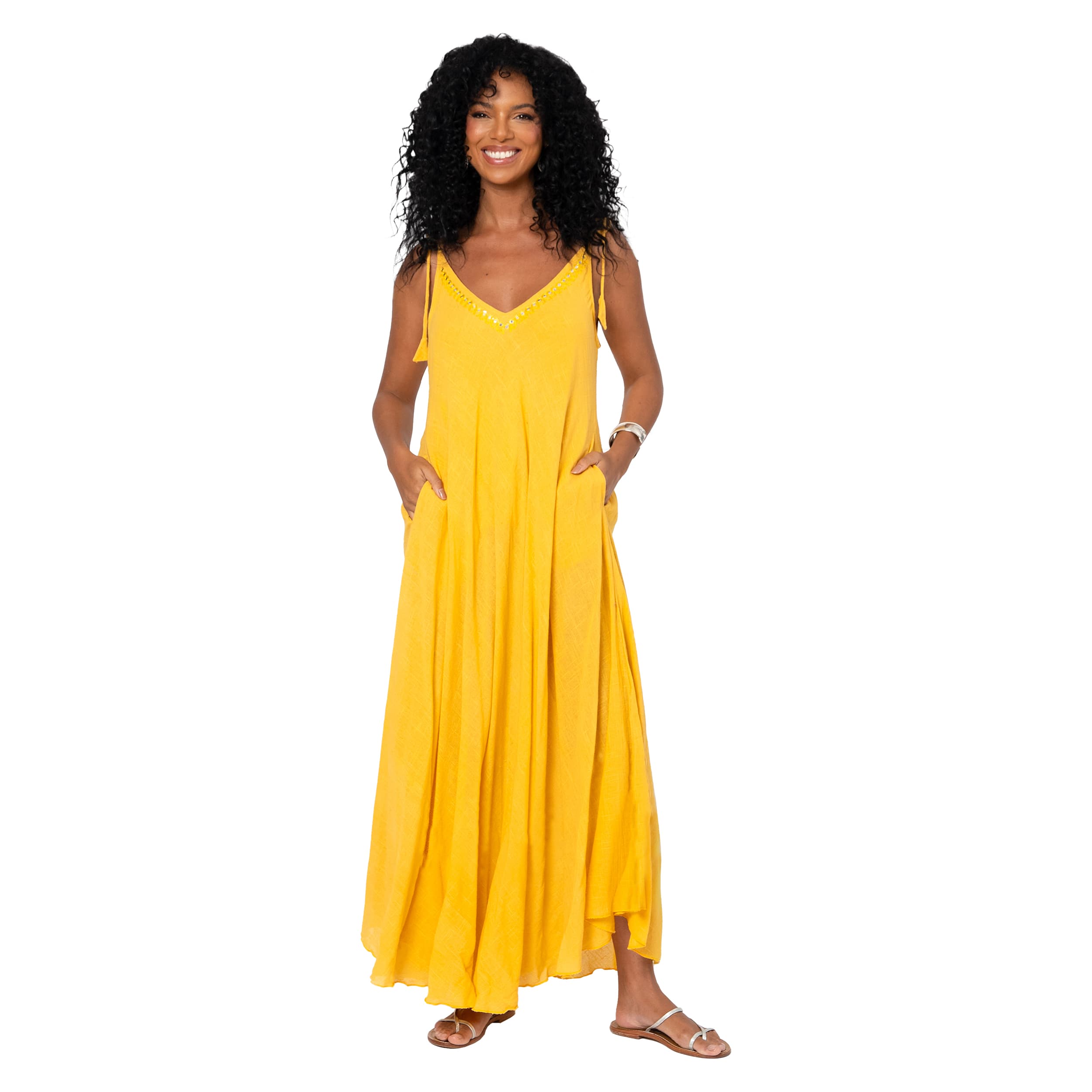 Robe été longue sans manches Philbert - 100% coton - Akoustik Online