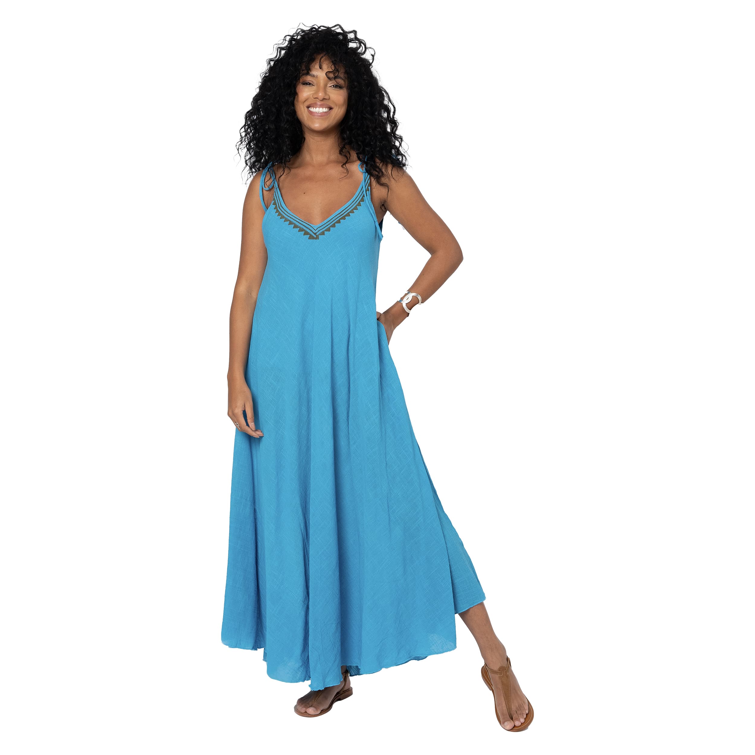 Robe été longue sans manches Iain - 100% coton - Akoustik Online