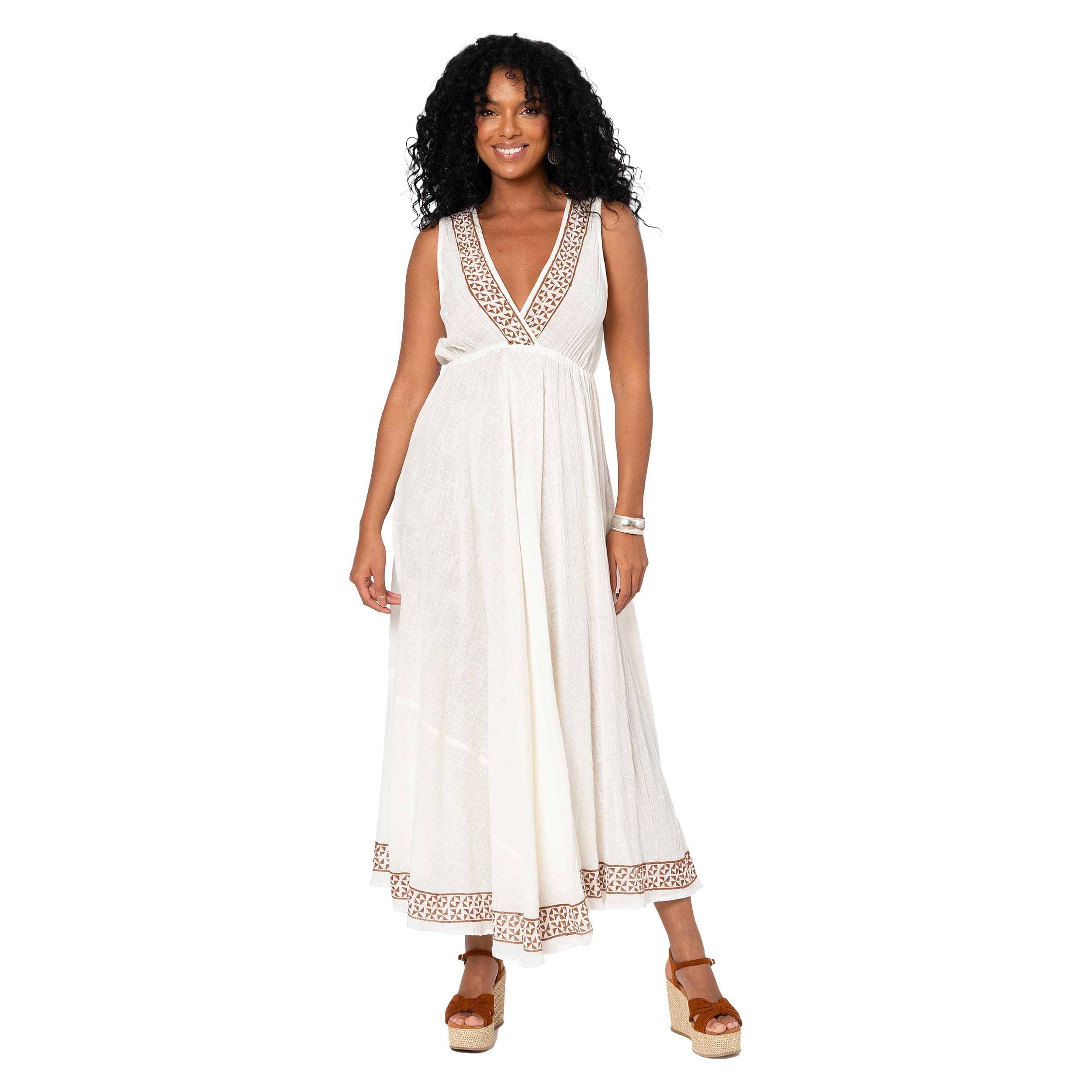 Robe été longue sans manches Catarina - 100% coton - Akoustik Online
