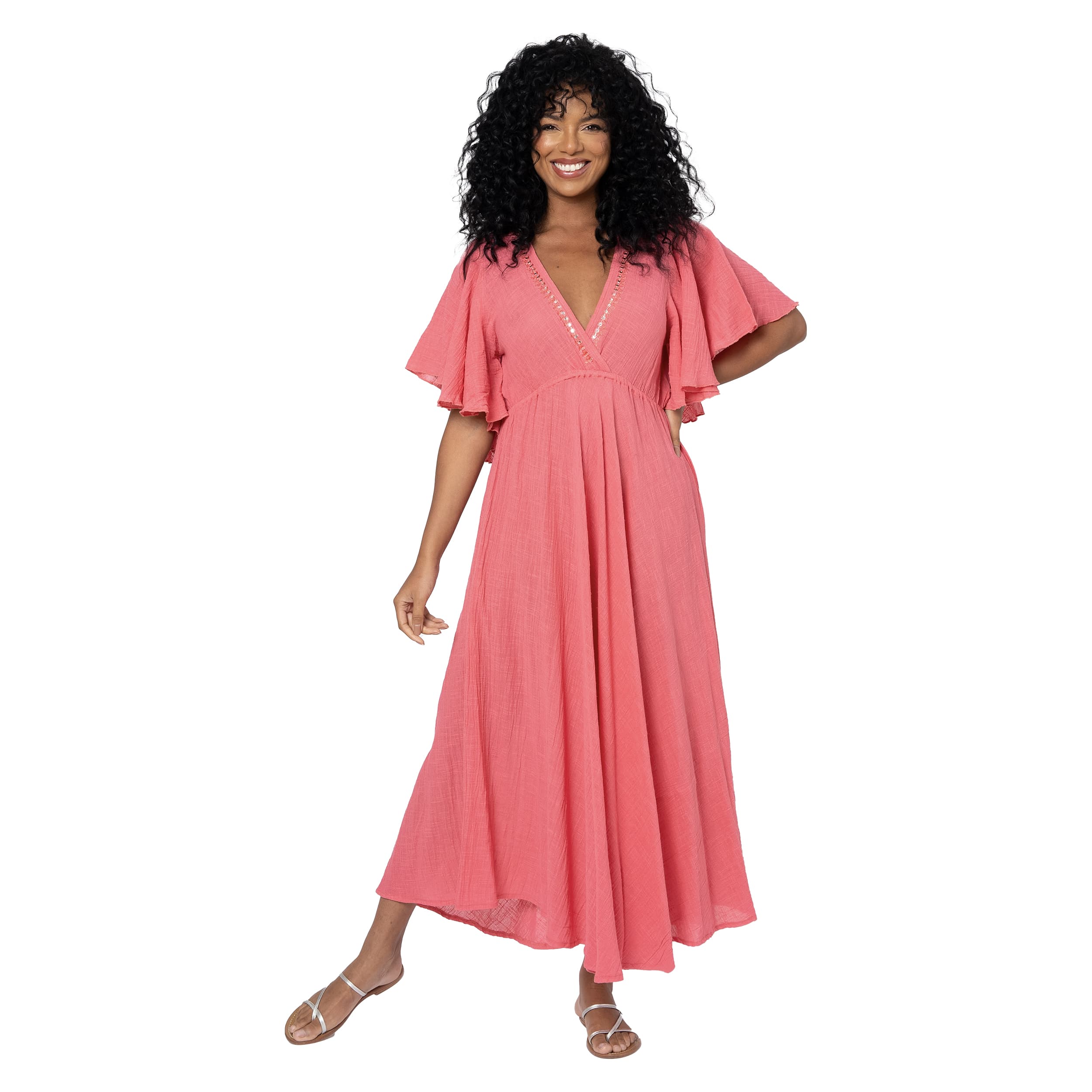 Robe été longue manches courtes Adelmar - 100% coton - Akoustik Online
