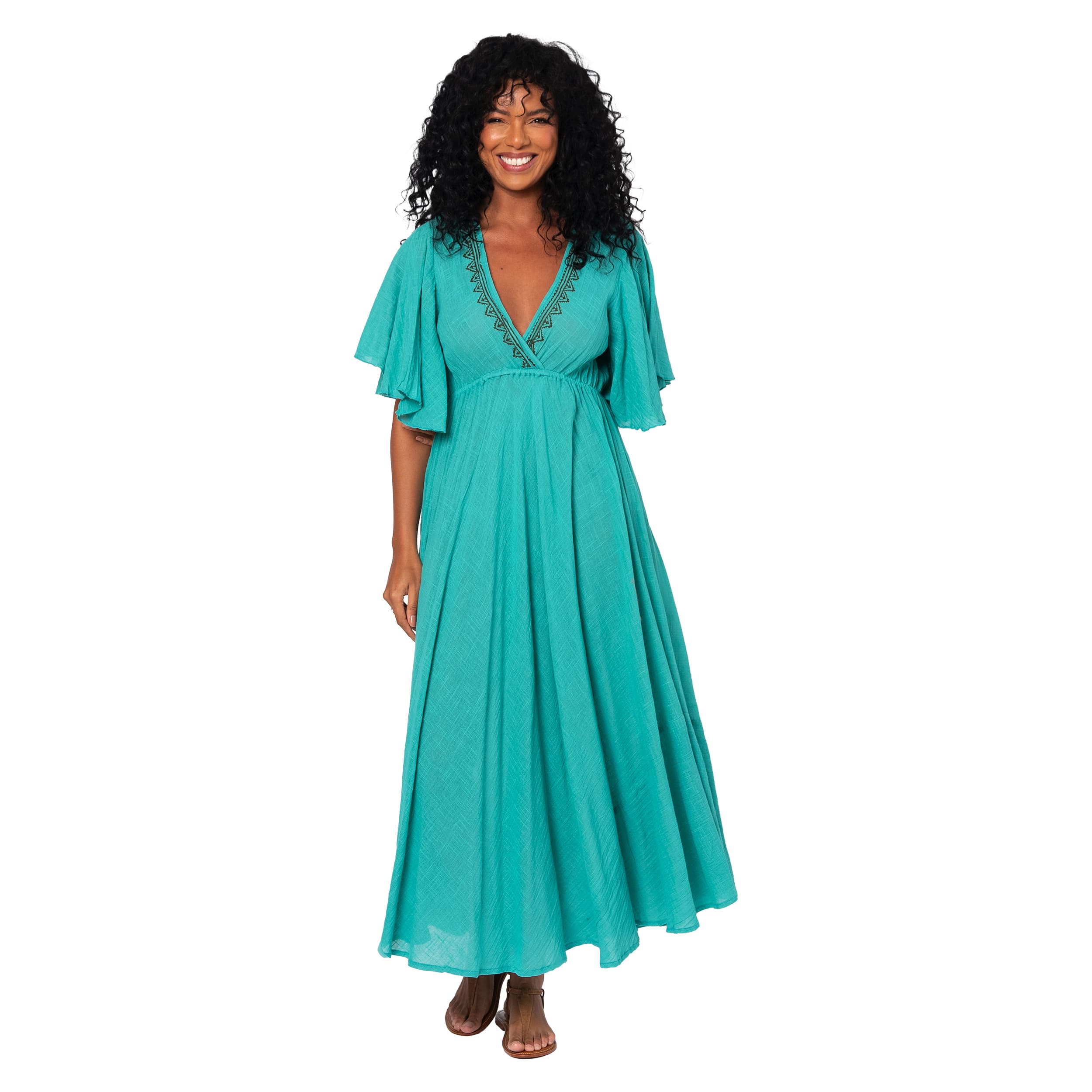 Robe été longue manches courtes Kaimana - 100% coton - Akoustik Online