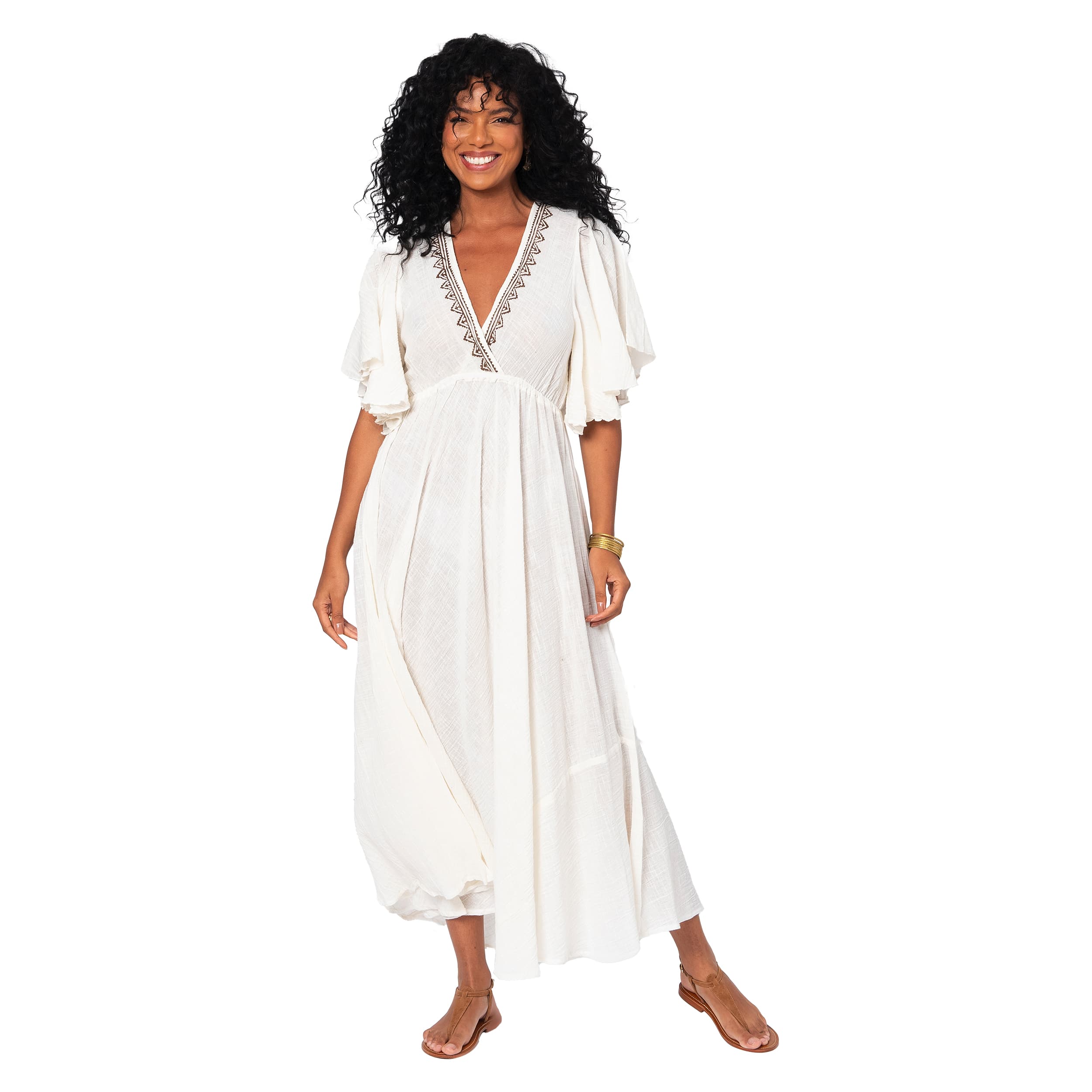 Robe été longue manches courtes Seosamh - 100% coton - Akoustik Online
