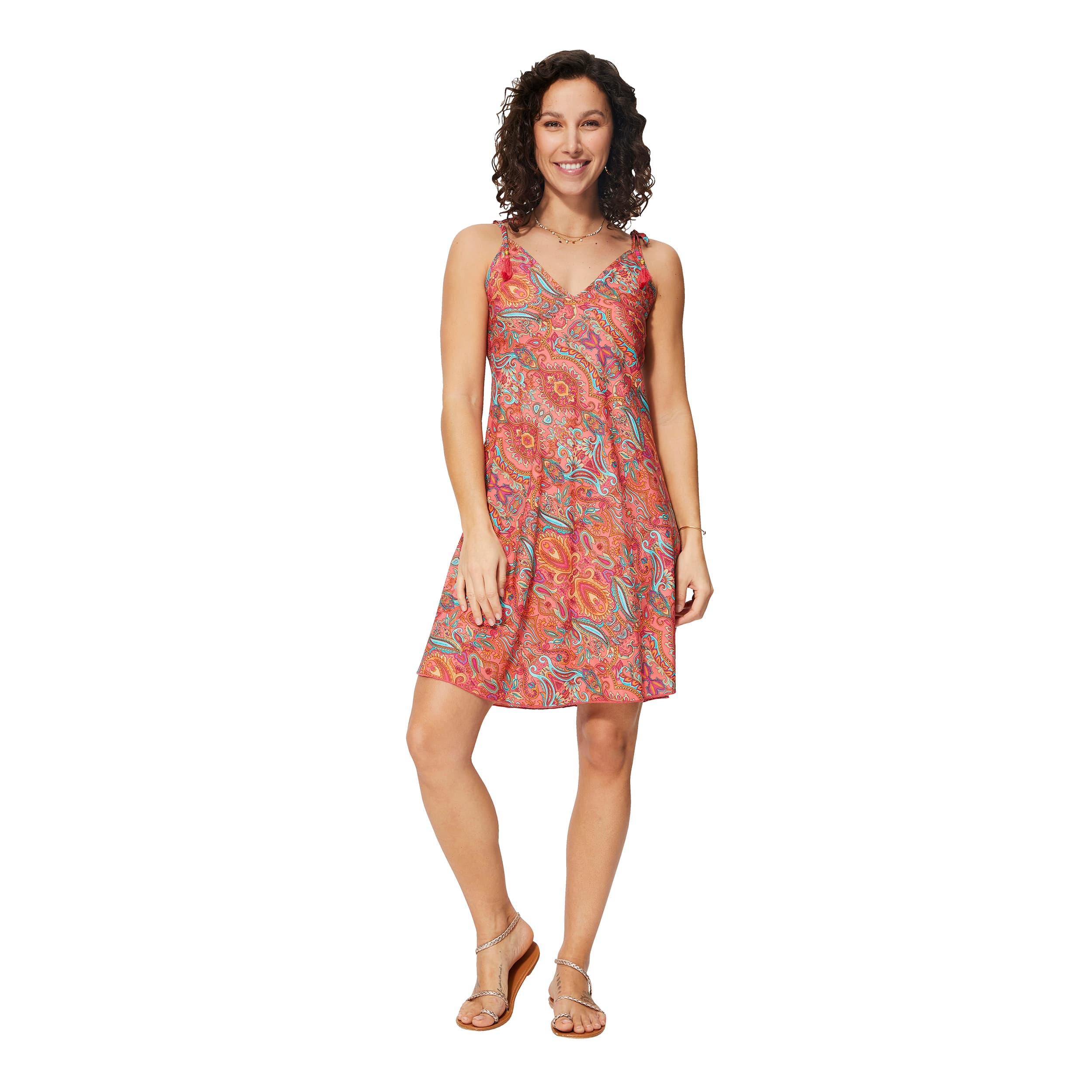 Robe été courte sans manches Elisud - 100% polyester - Akoustik Online