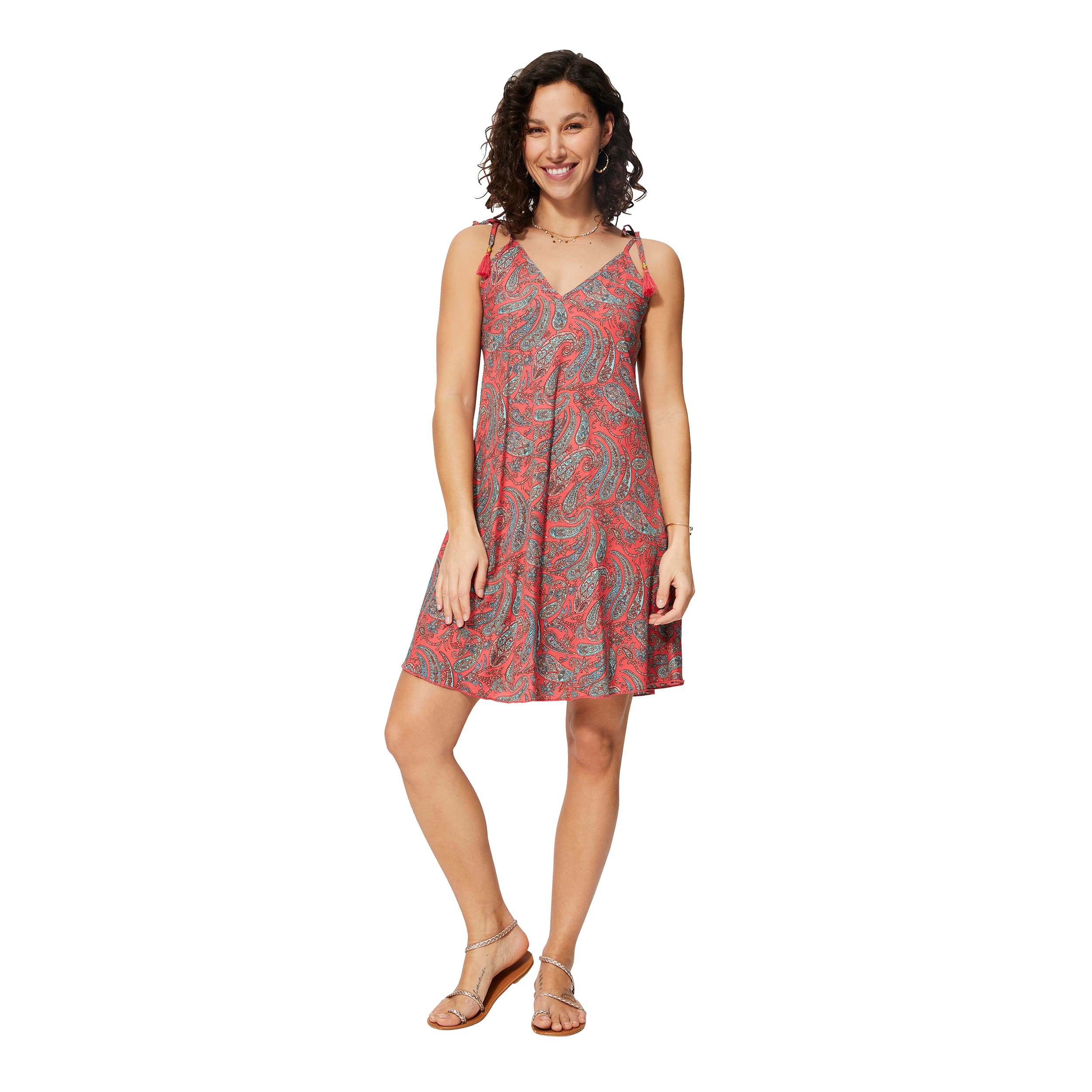 Robe été courte sans manches Nadya - 100% polyester - Akoustik Online
