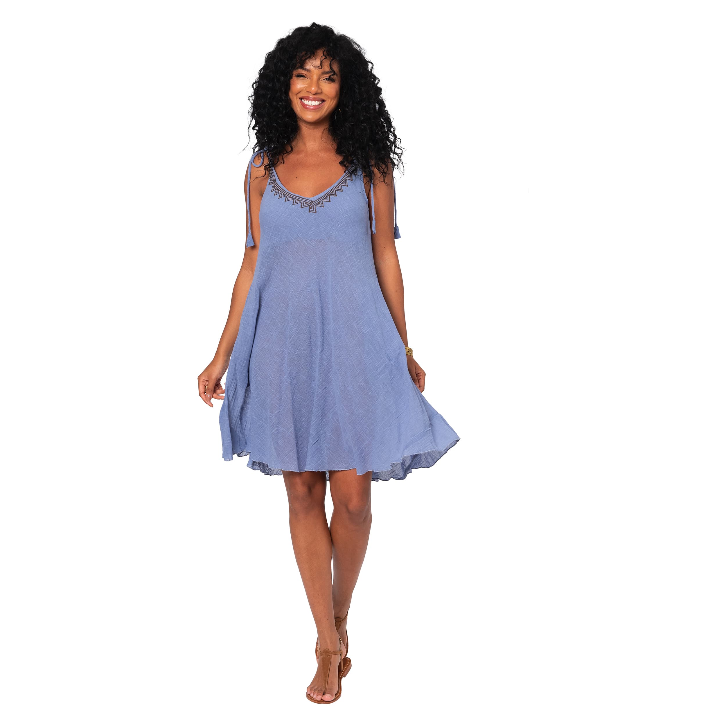 Robe été courte sans manches Caroline - 100% coton - Akoustik Online
