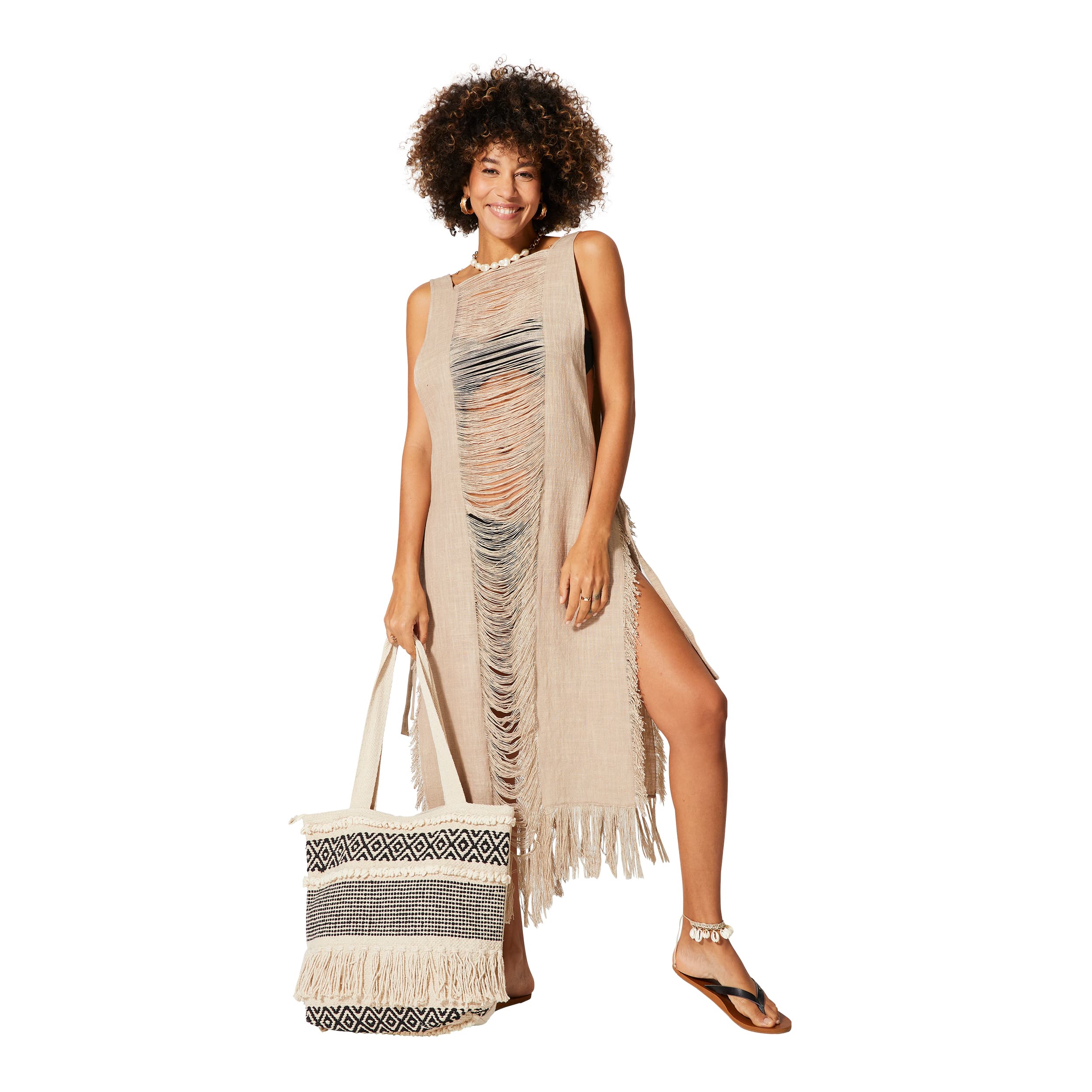 Robe été mi-longue sans manches Hùng - 100% coton - Akoustik Online