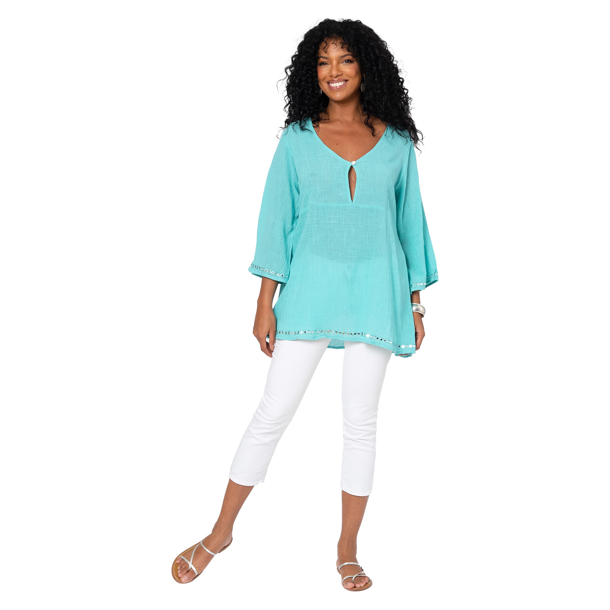 Top été long manches 3/4 Rikárd - 100% coton - Akoustik Online