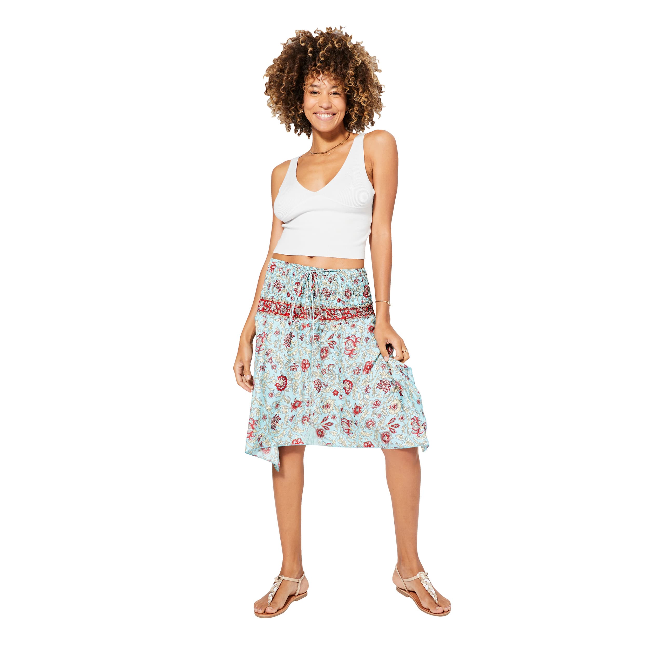 Jupe été courte Volos - 100% polyester - Akoustik Online