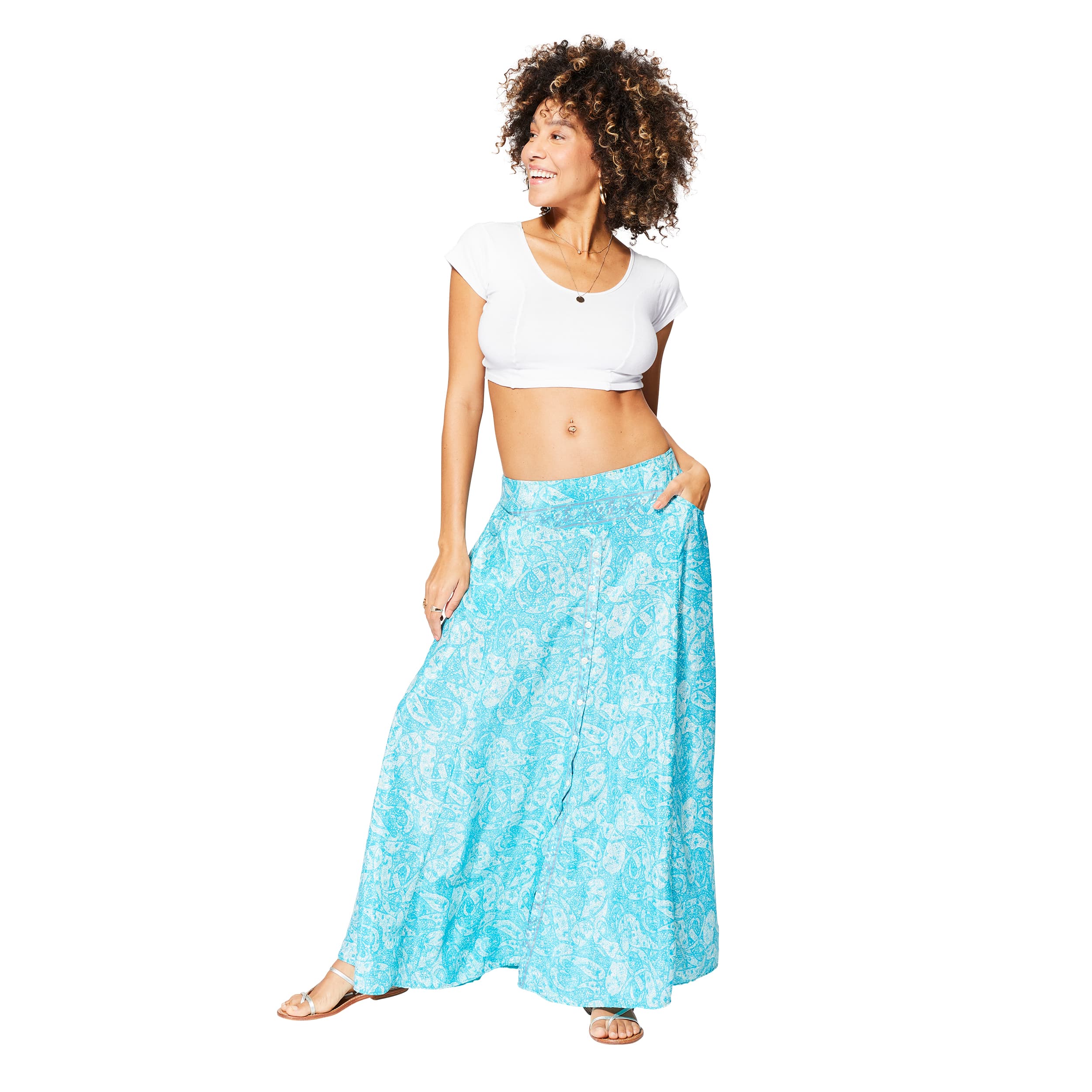 Jupe été longue Irène - 100% polyester - Akoustik Online