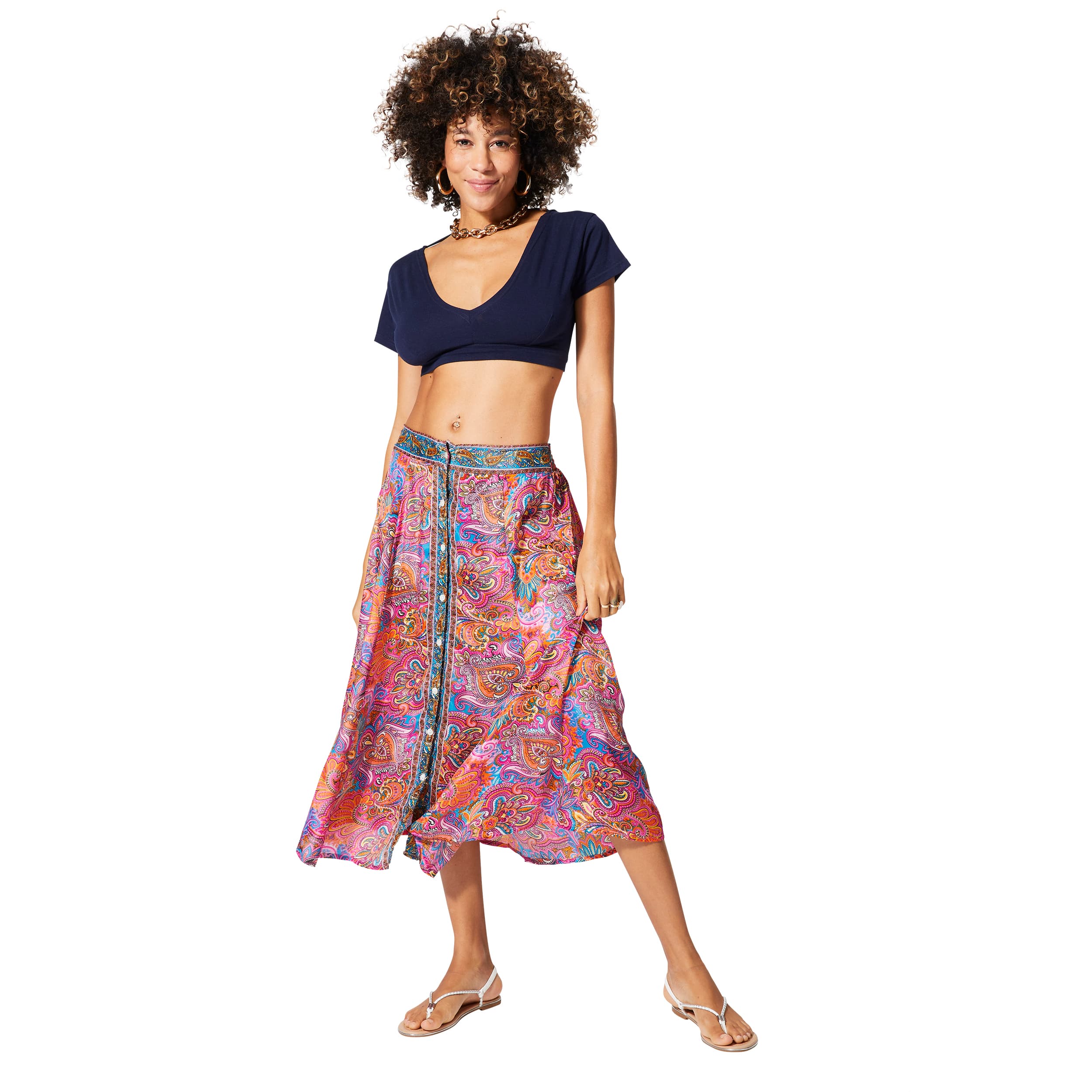 Jupe été mi-longue Ulf - 100% polyester - Akoustik Online