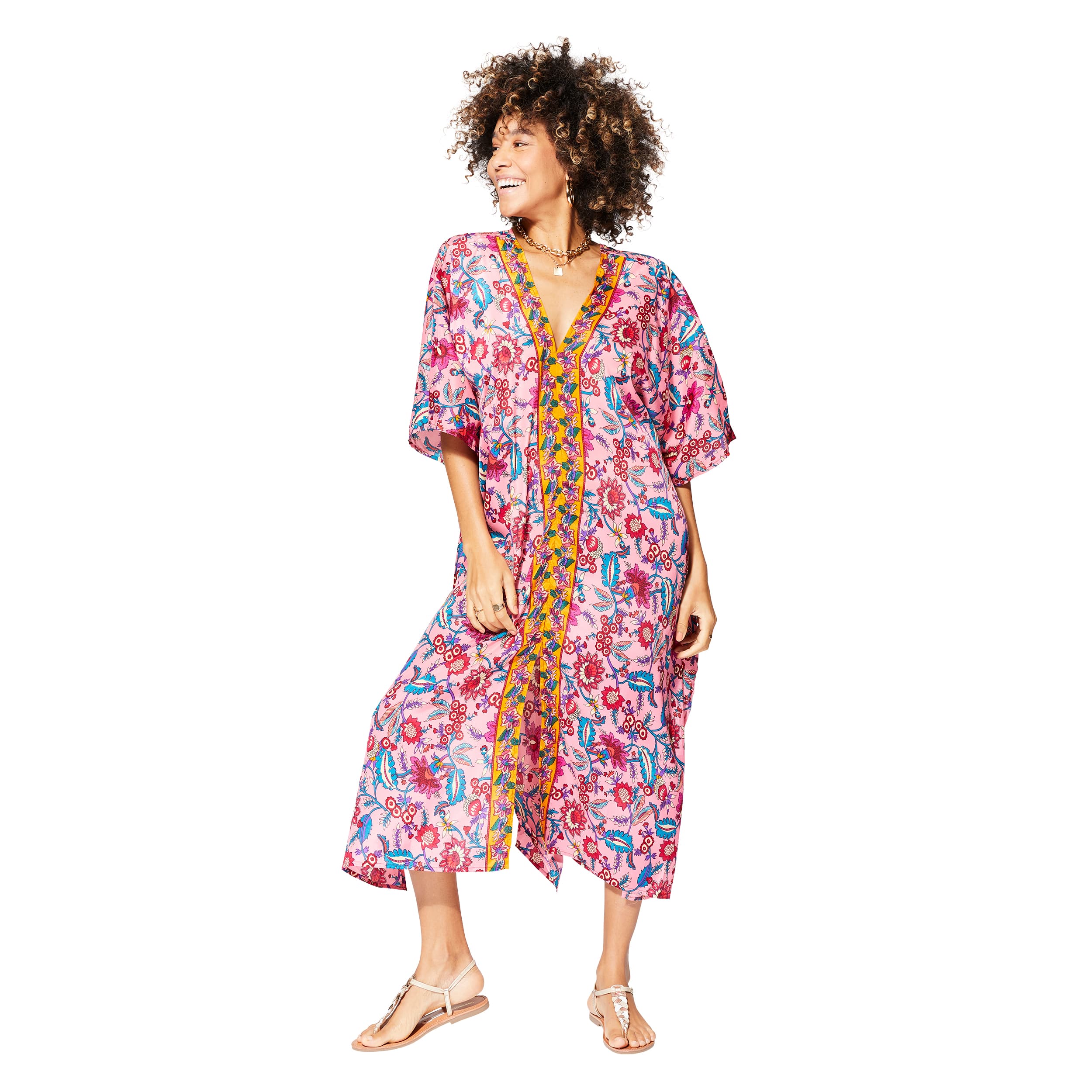Kaftan été mi-long manches 3/4 Rhea - 100% polyester - Akoustik Online