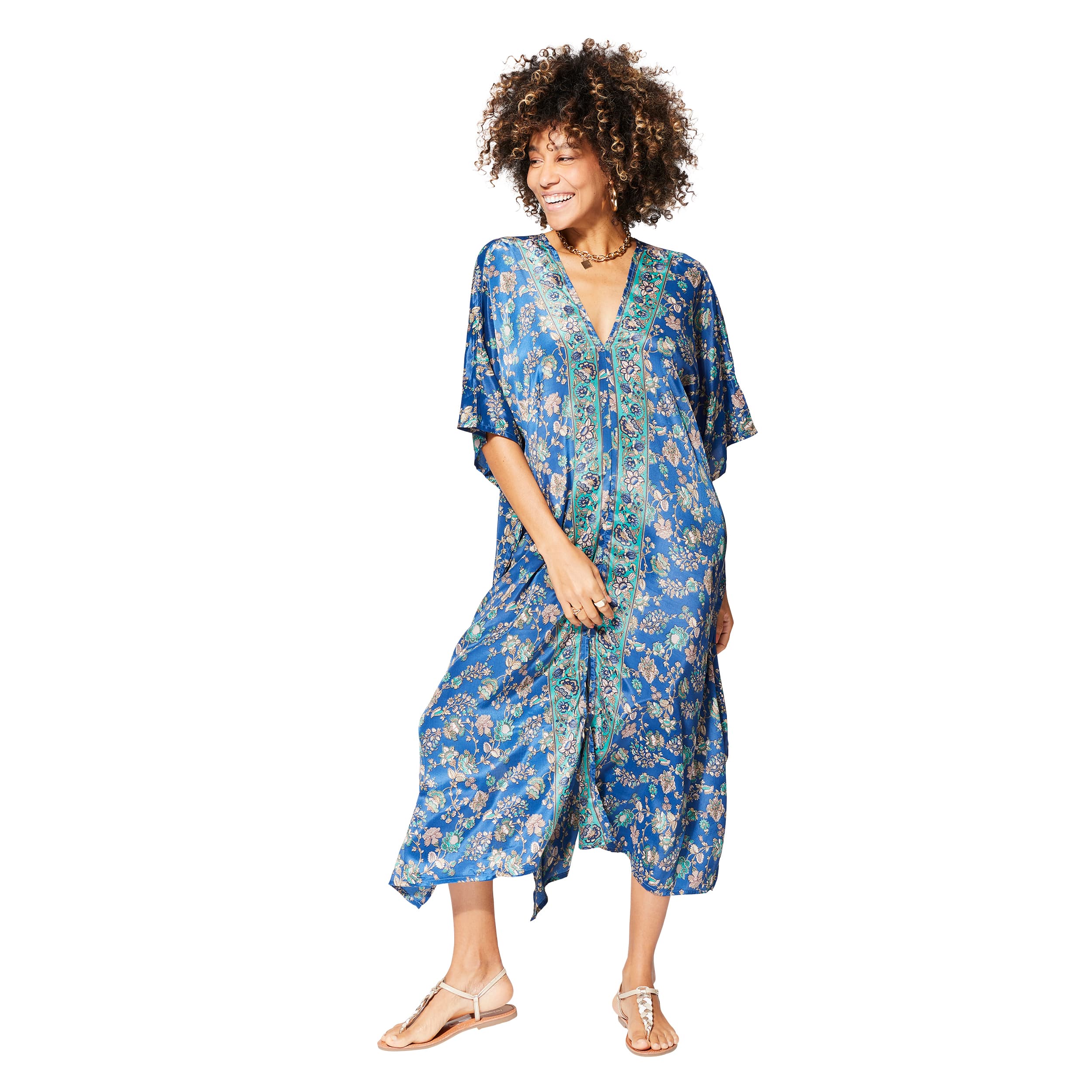 Kaftan été mi-long manches 3/4 Tora - 100% polyester - Akoustik Online