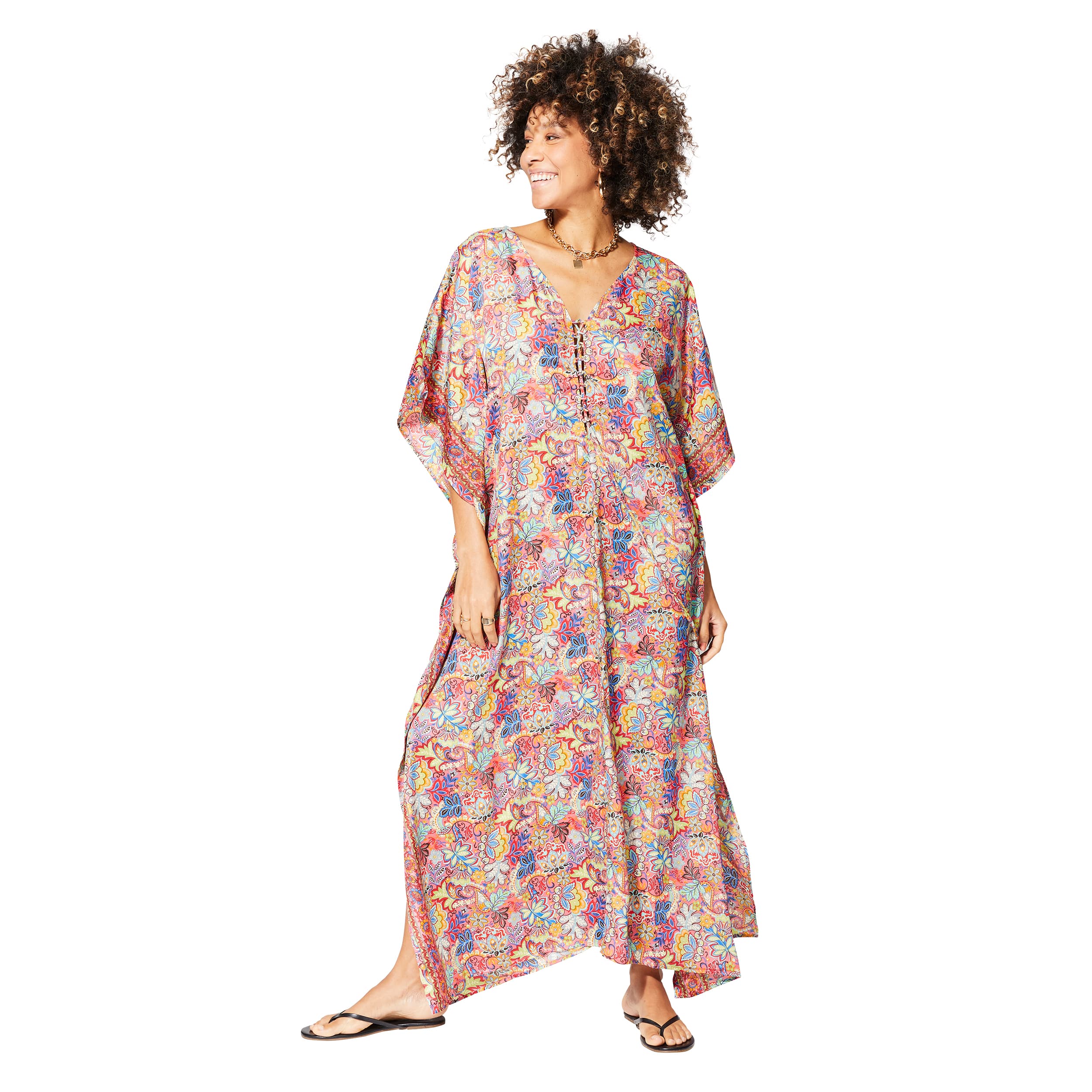 Kaftan été long manches 3/4 Margrét - 100% polyester - Akoustik Online