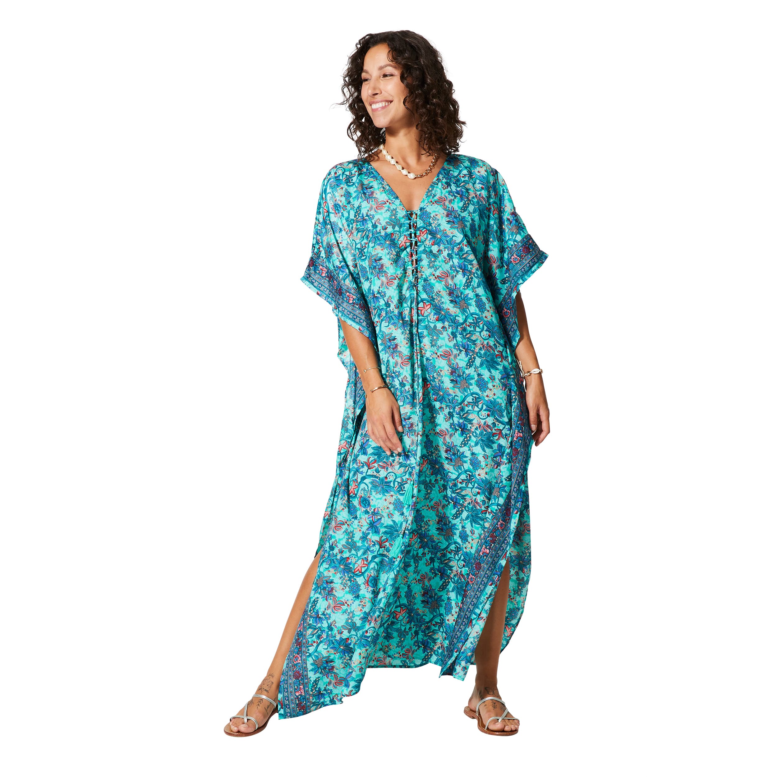 Kaftan été long manches 3/4 Mahatma - 100% polyester - Akoustik Online