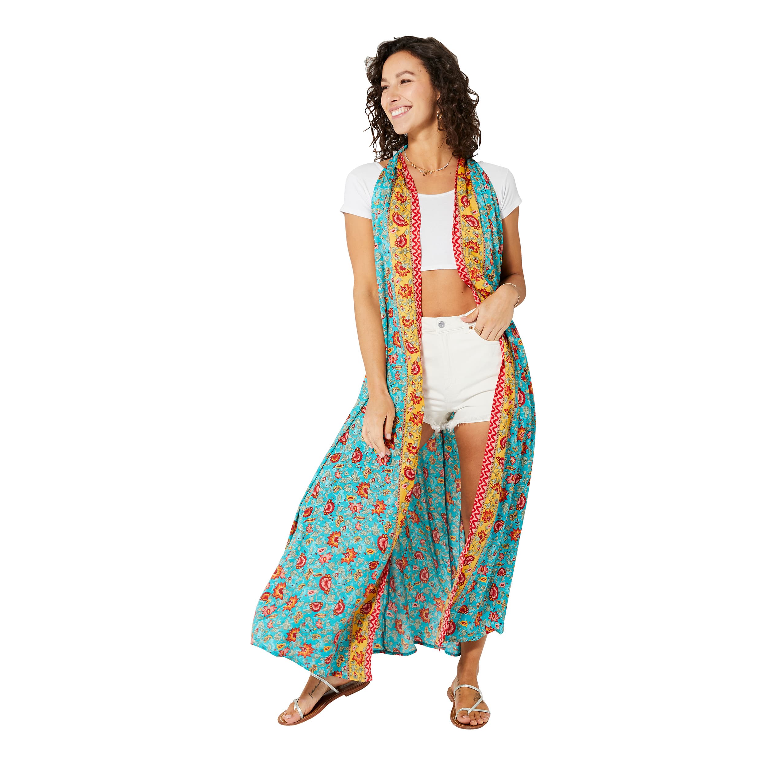 Kimono été long sans manches Muna - 100% polyester - Akoustik Online