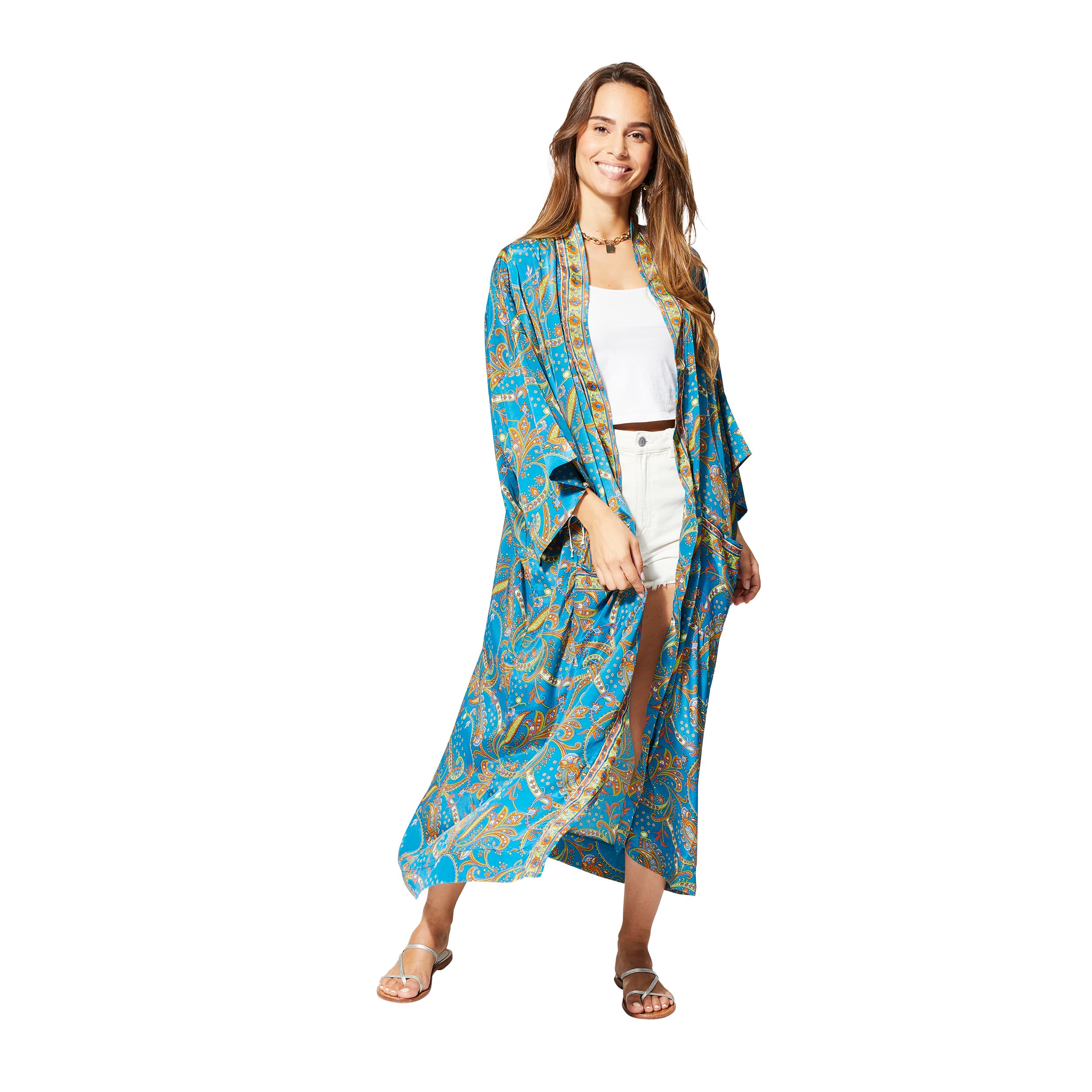 Kimono été long manches 3/4 Evonne - 100% polyester - Akoustik Online