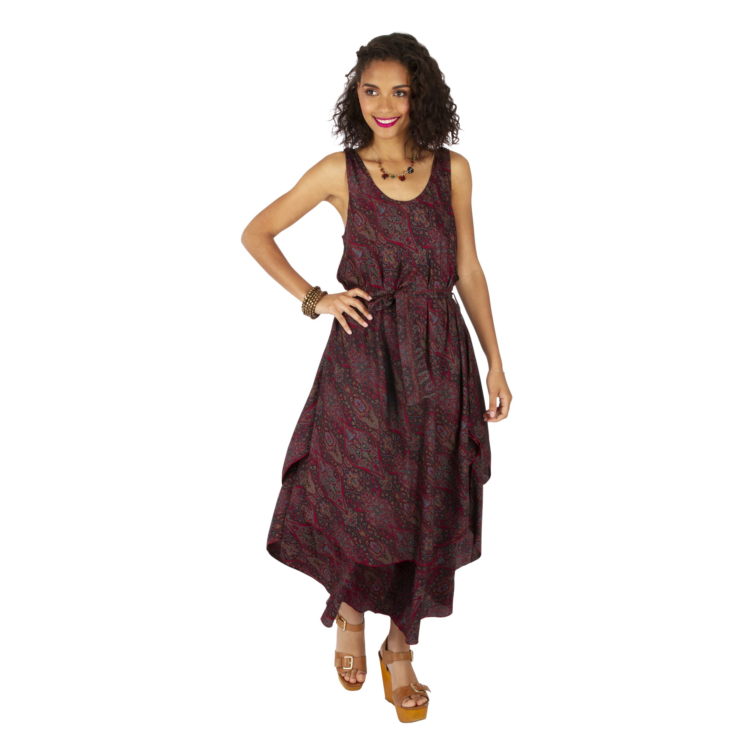 Robe été longue sans manches Madhavi - multicolore - Akoustik Online