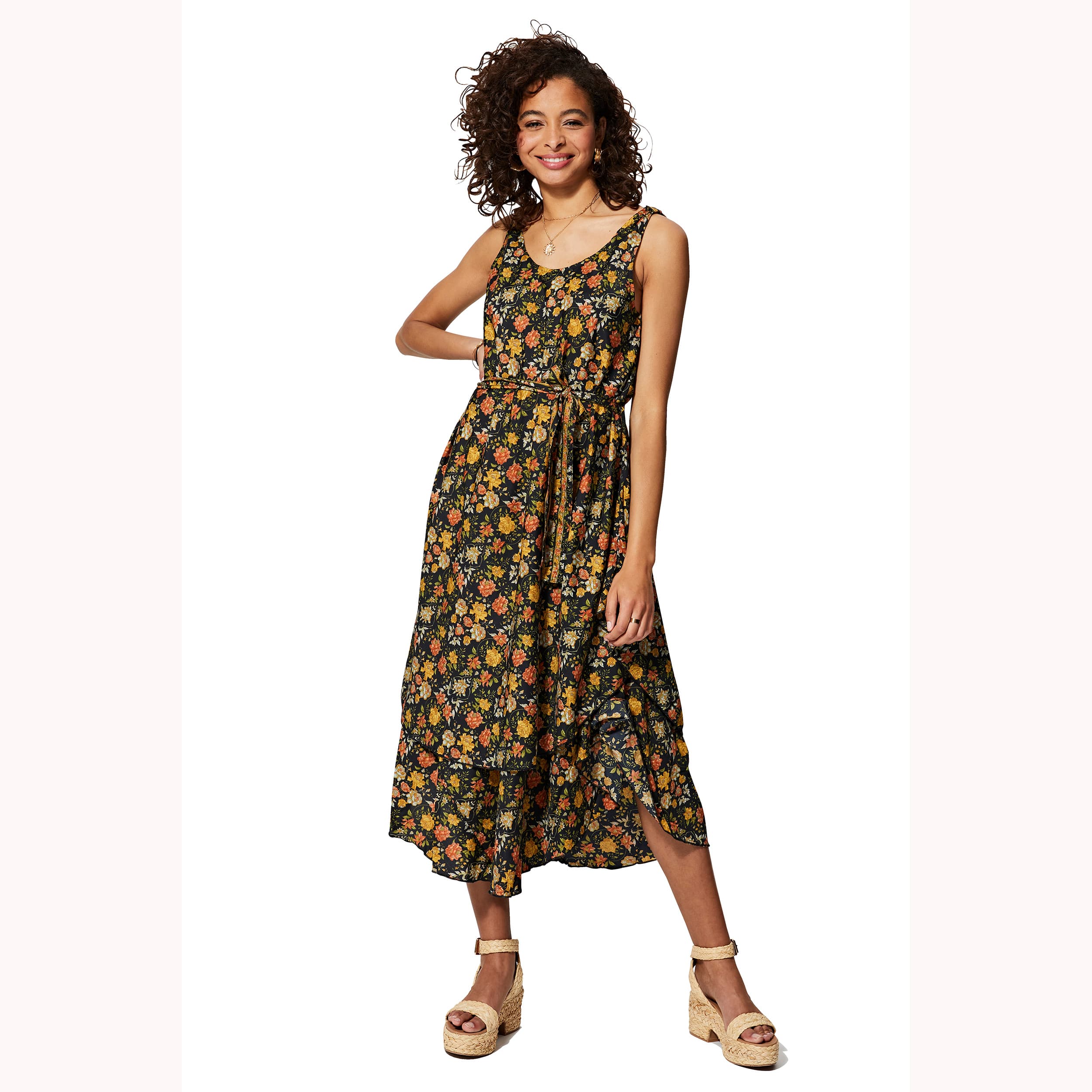 Robe été longue sans manches Teruyo - 100% polyester - Akoustik Online