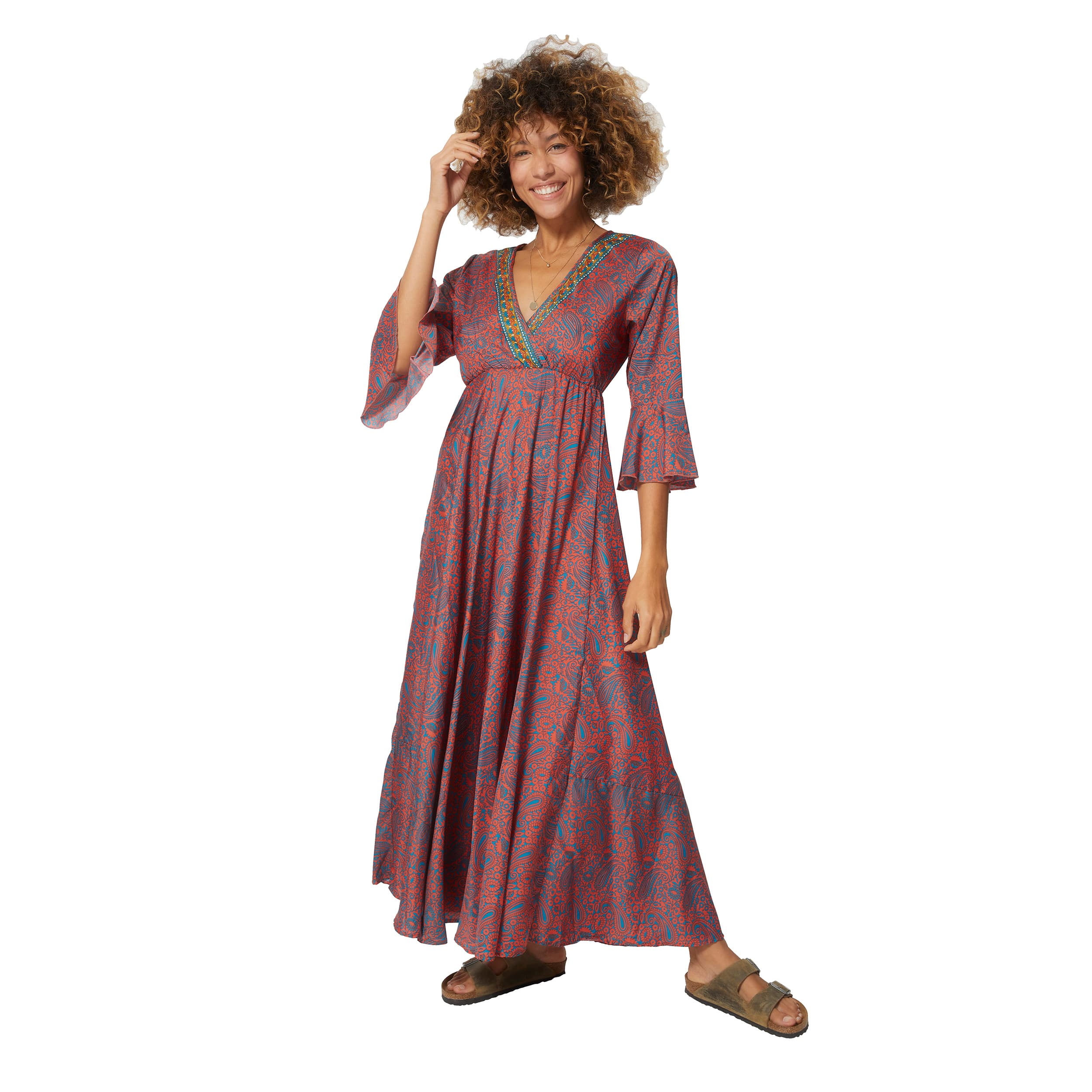 Robe été longue manches 3/4 Albane - 100% polyester - Akoustik Online