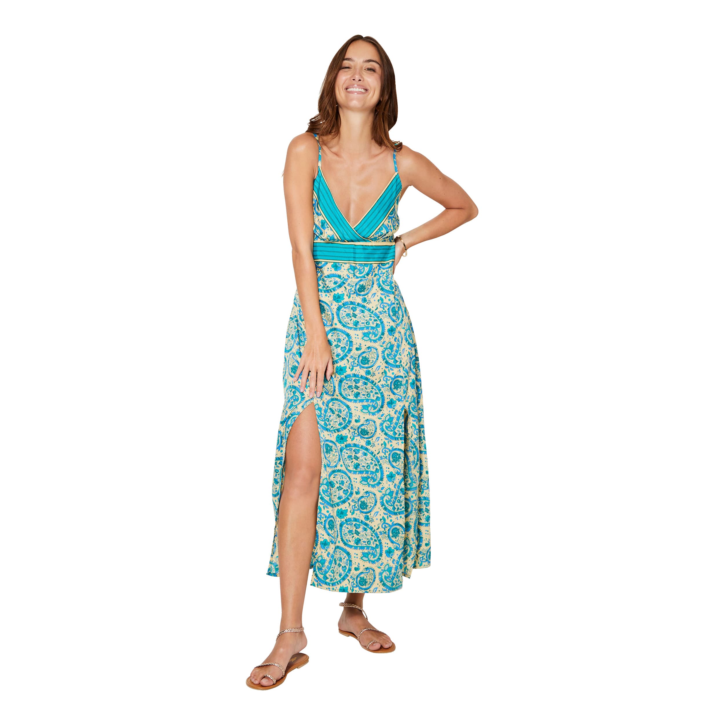 Robe été longue sans manches Miya - 100% polyester - Akoustik Online