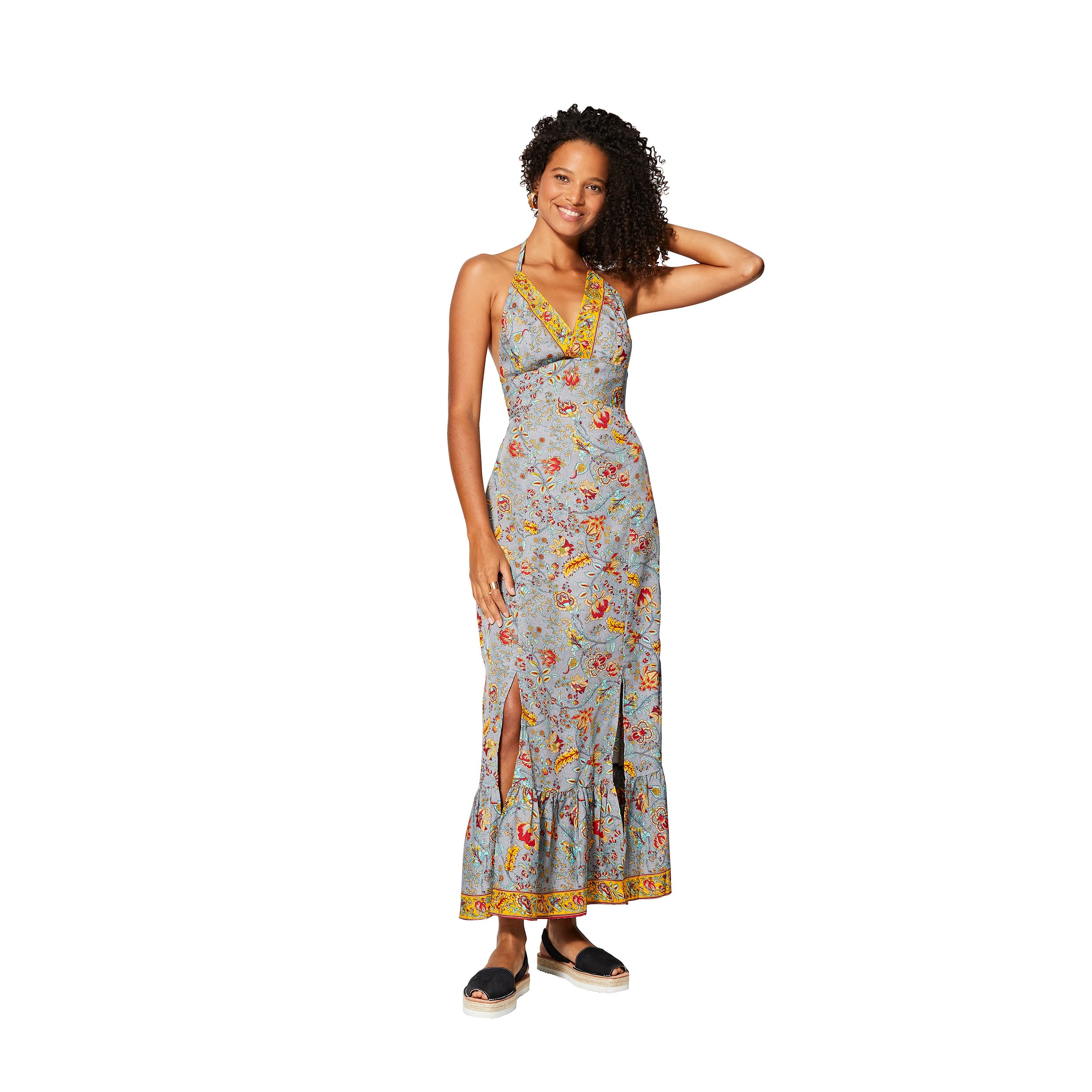 Robe été longue sans manches Perle - 100% polyester - Akoustik Online