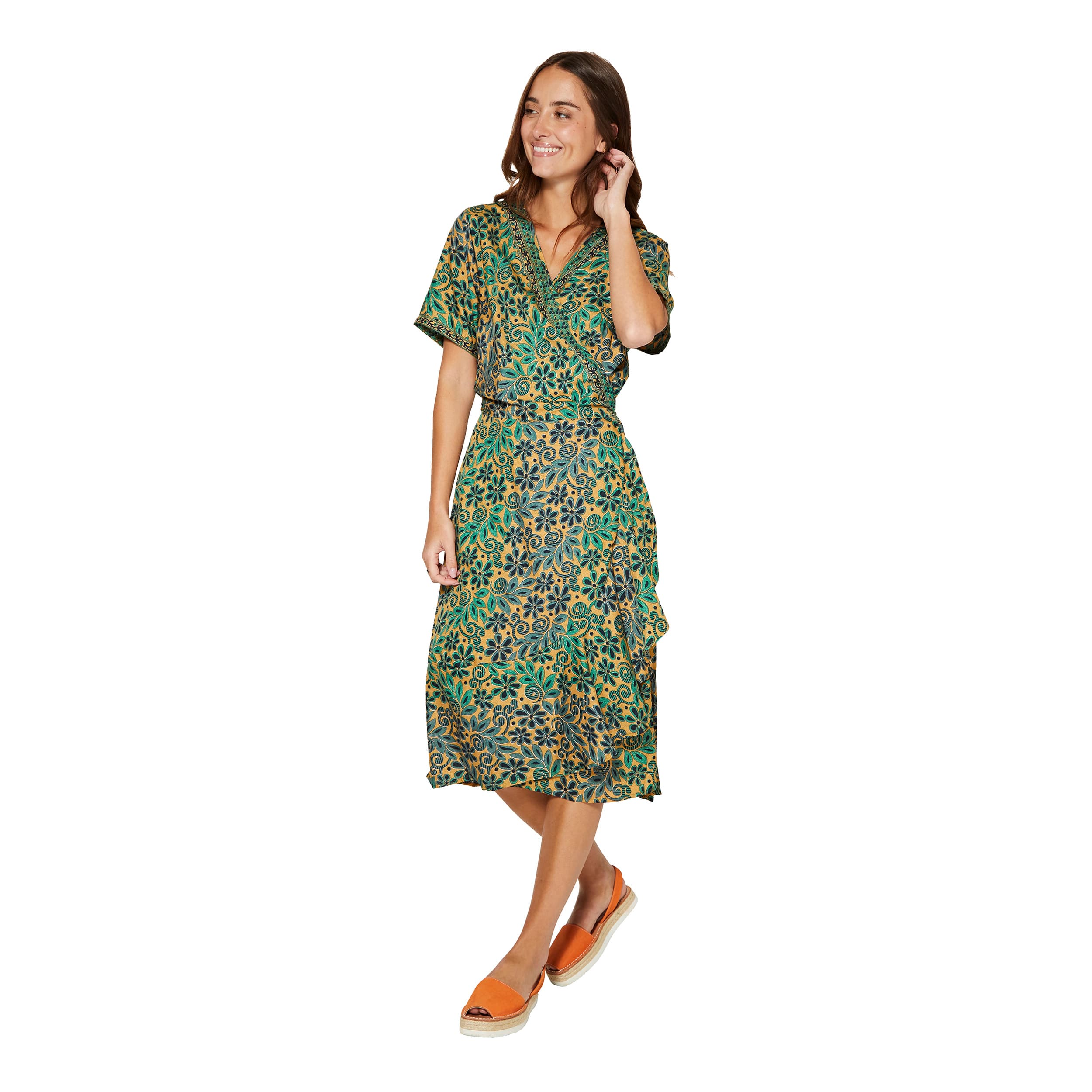 Robe été mi-longue manches courtes Midori - Akoustik Online