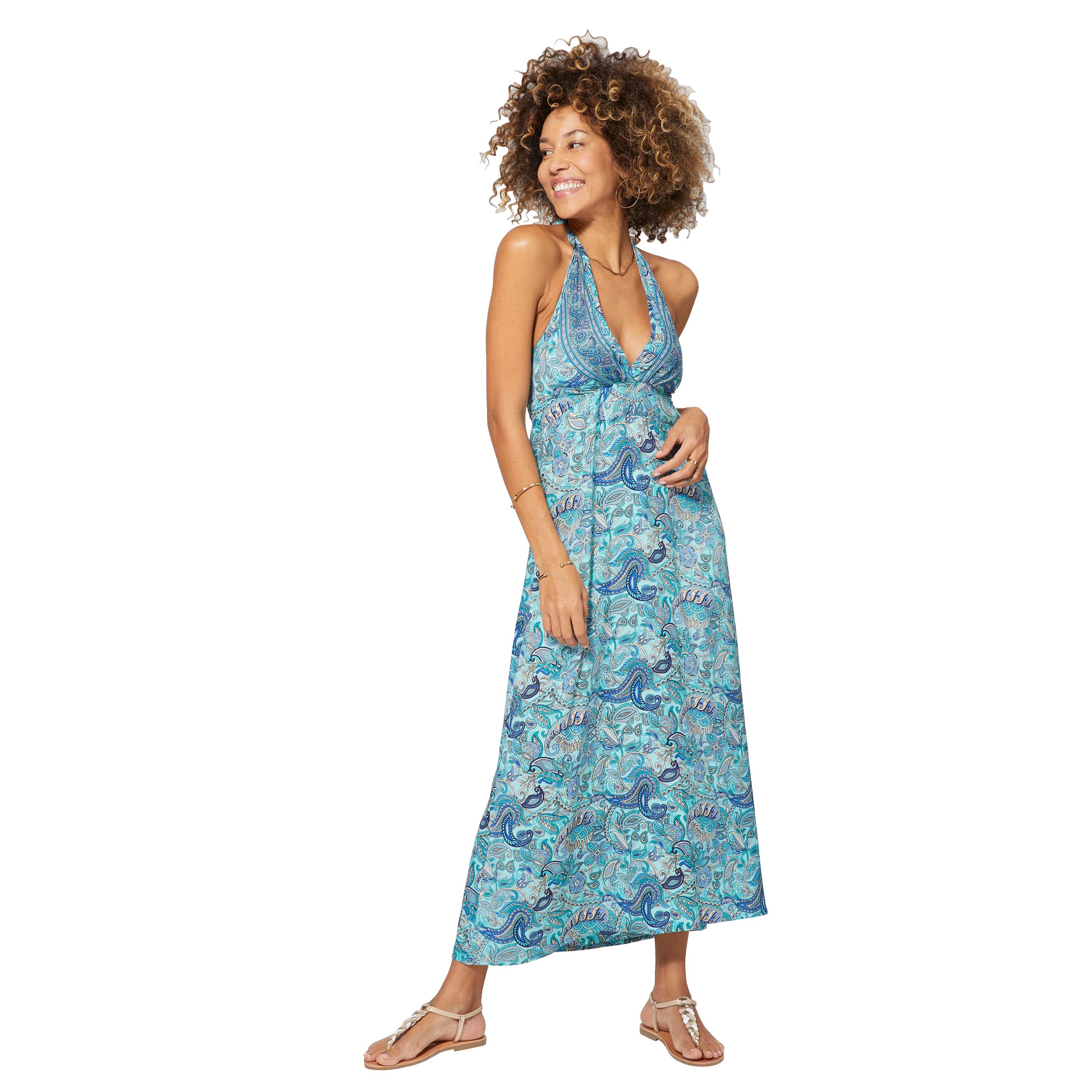 Robe été longue sans manches Sabina - 100% polyester - Akoustik Online