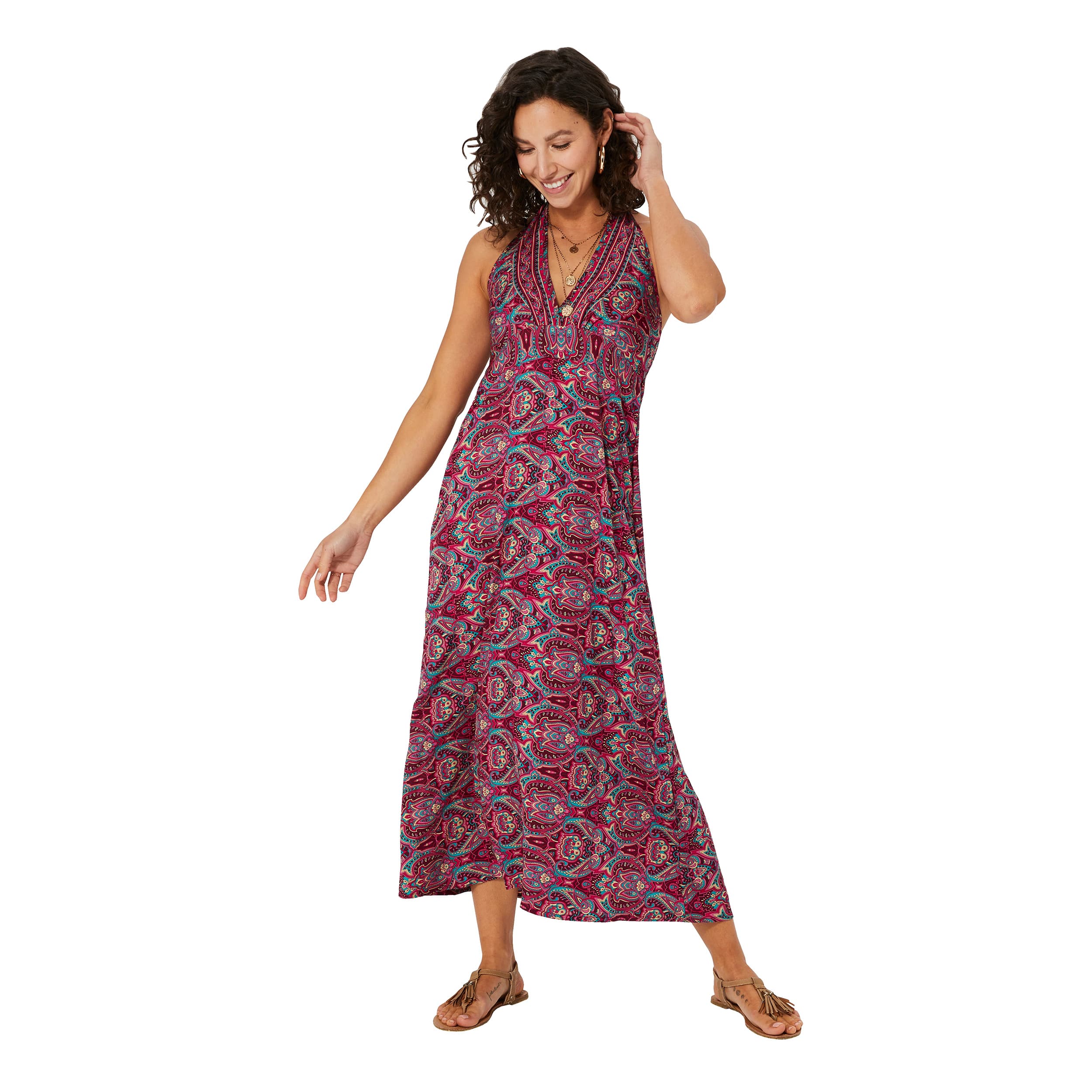 Robe été longue sans manches Andro - 100% polyester - Akoustik Online
