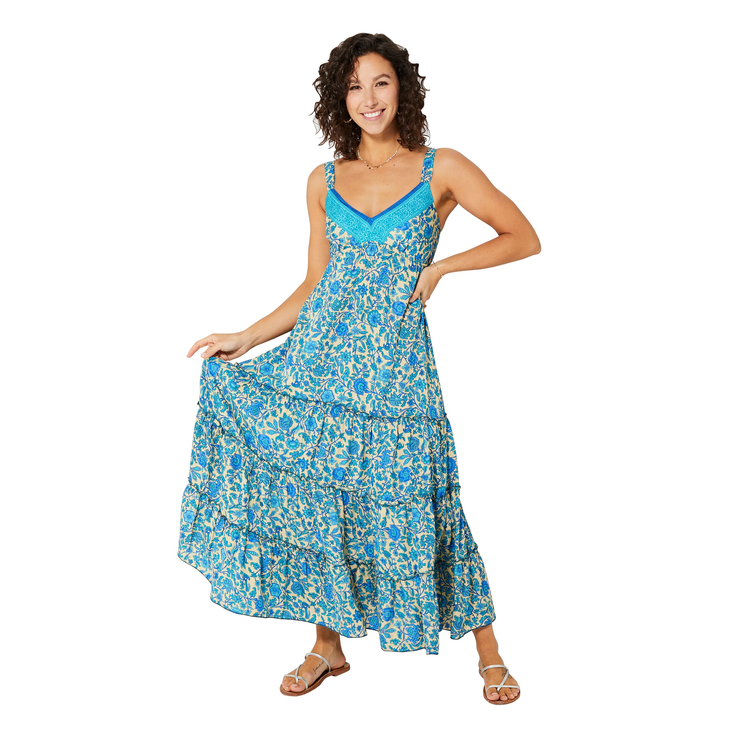Robe été longue sans manches Sylviane - Akoustik Online