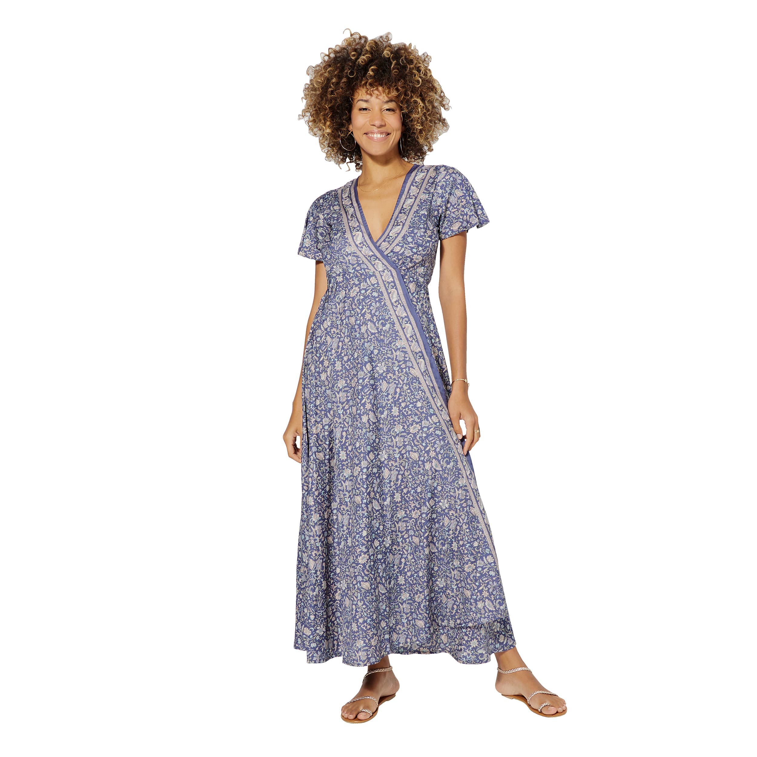 Robe été longue manches courtes Sheila - Akoustik Online