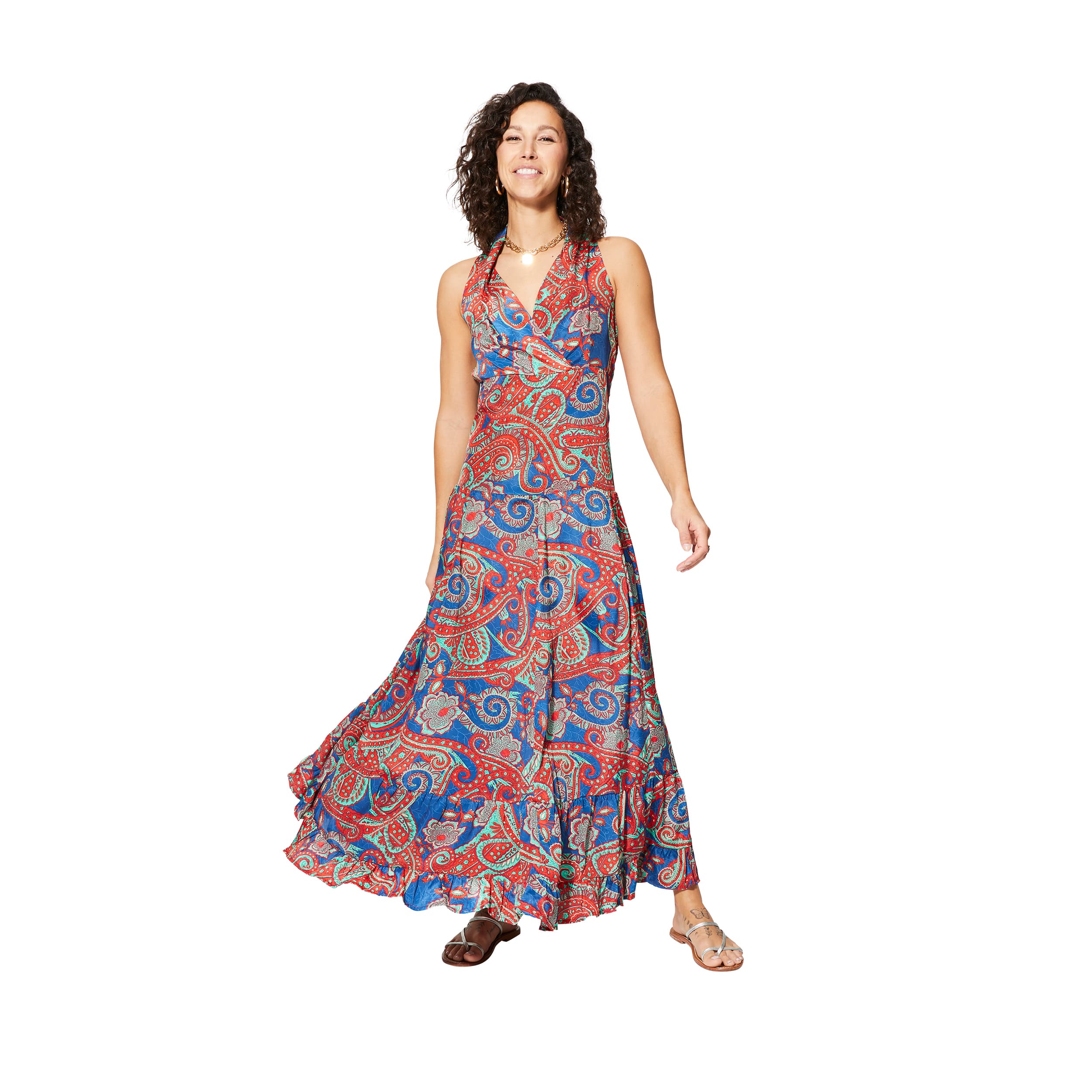 Robe été longue sans manches Zusa - 100% polyester - Akoustik Online