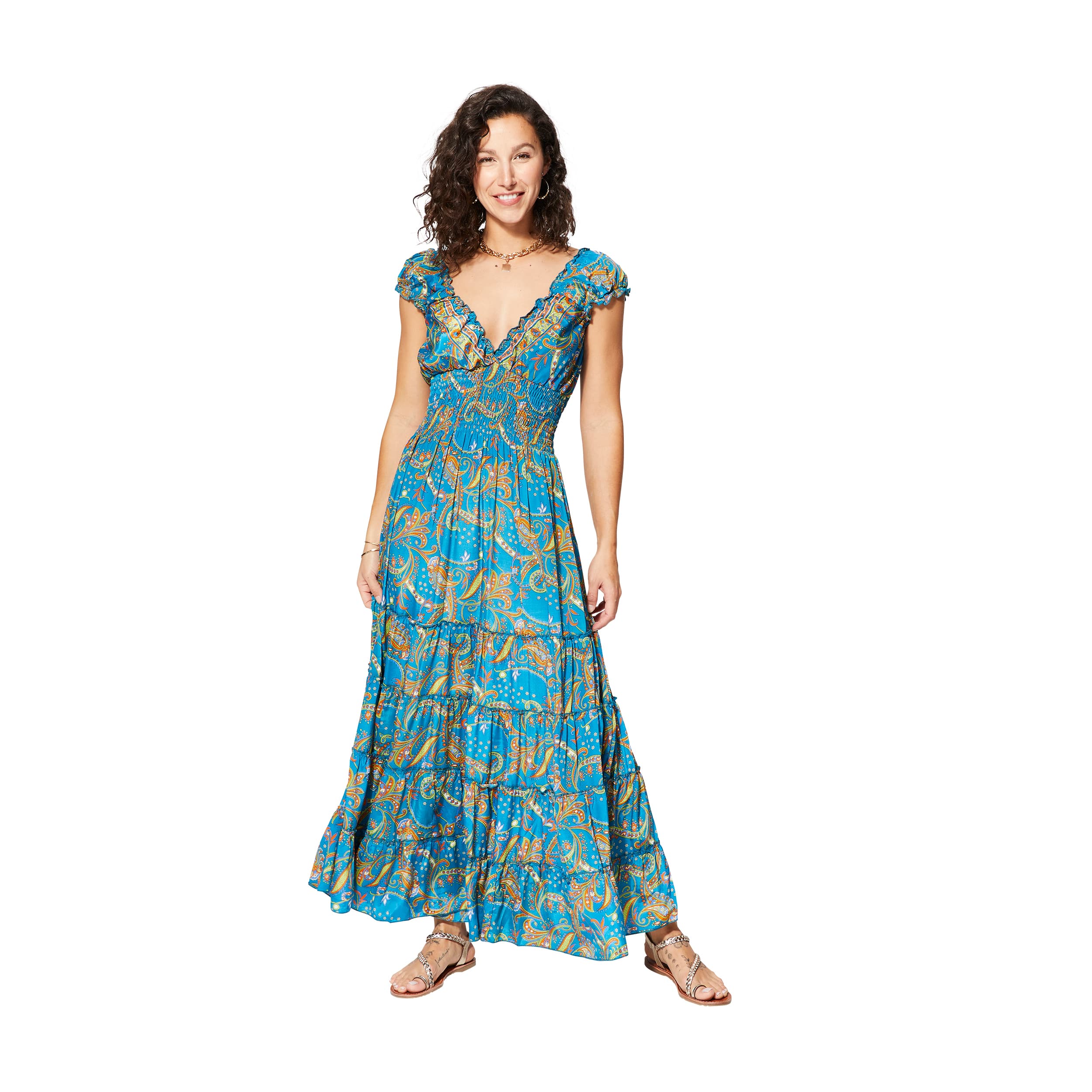Robe été longue manches courtes Rasha - Akoustik Online