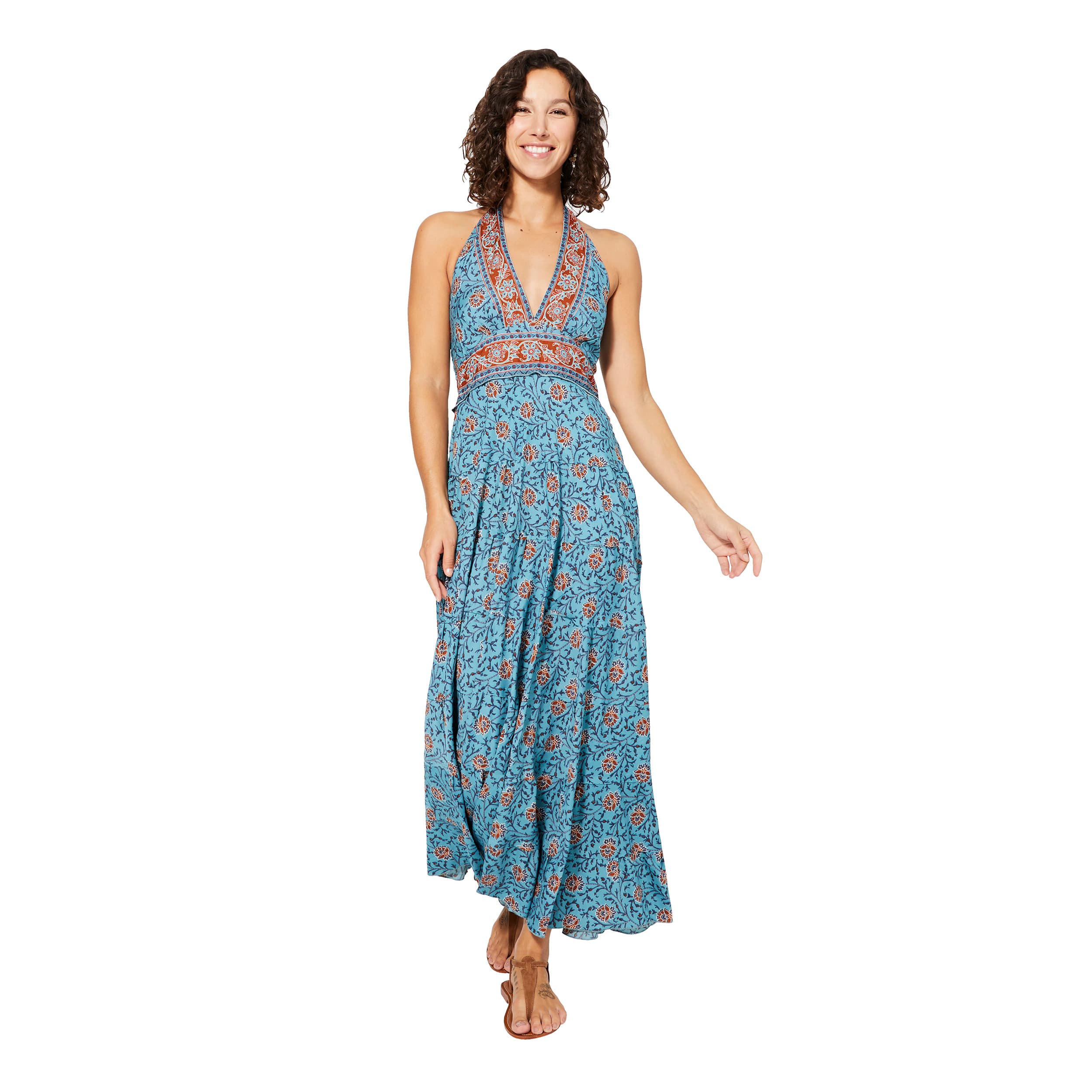 Robe été longue sans manches Houda - 100% polyester - Akoustik Online