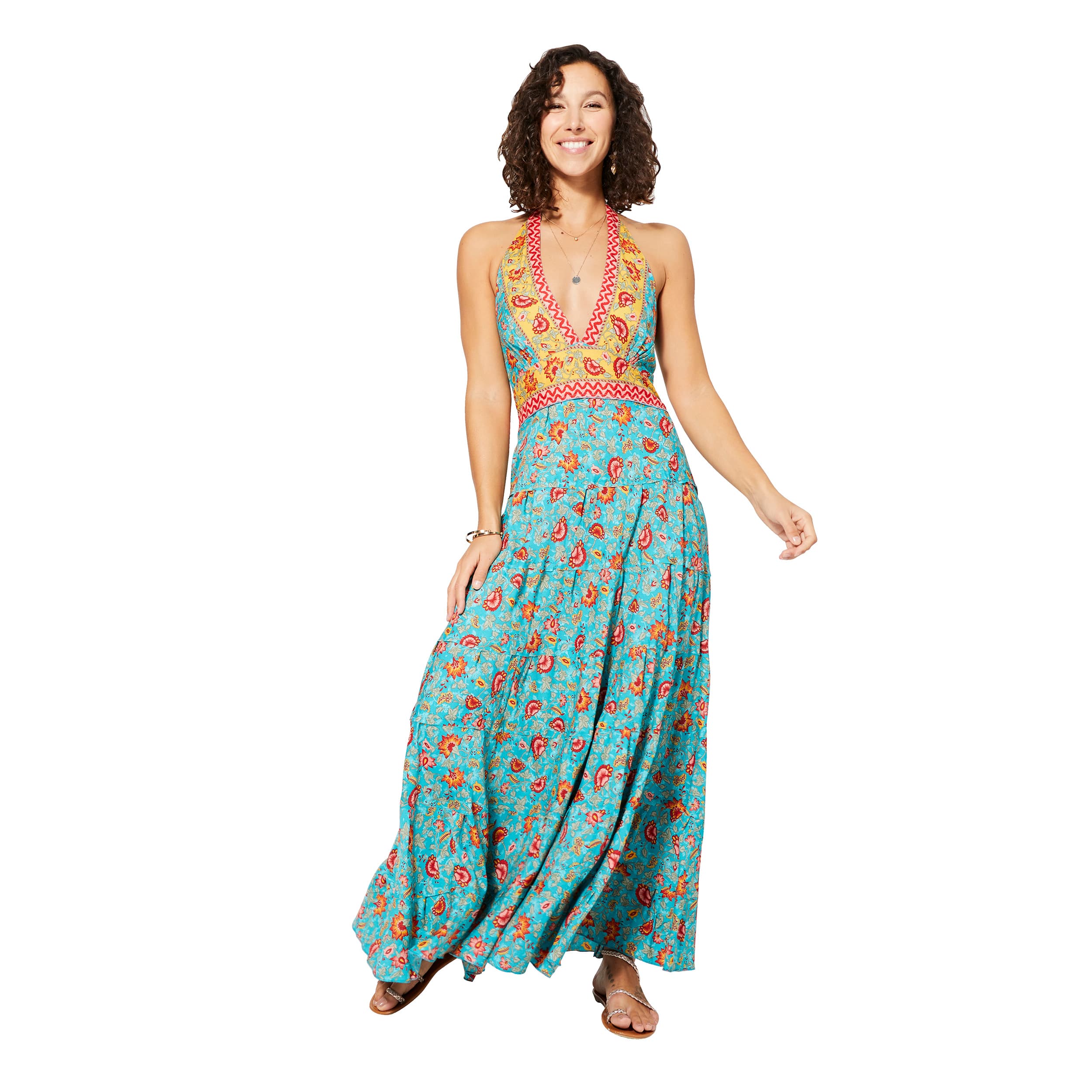 Robe été longue sans manches Karly - 100% polyester - Akoustik Online
