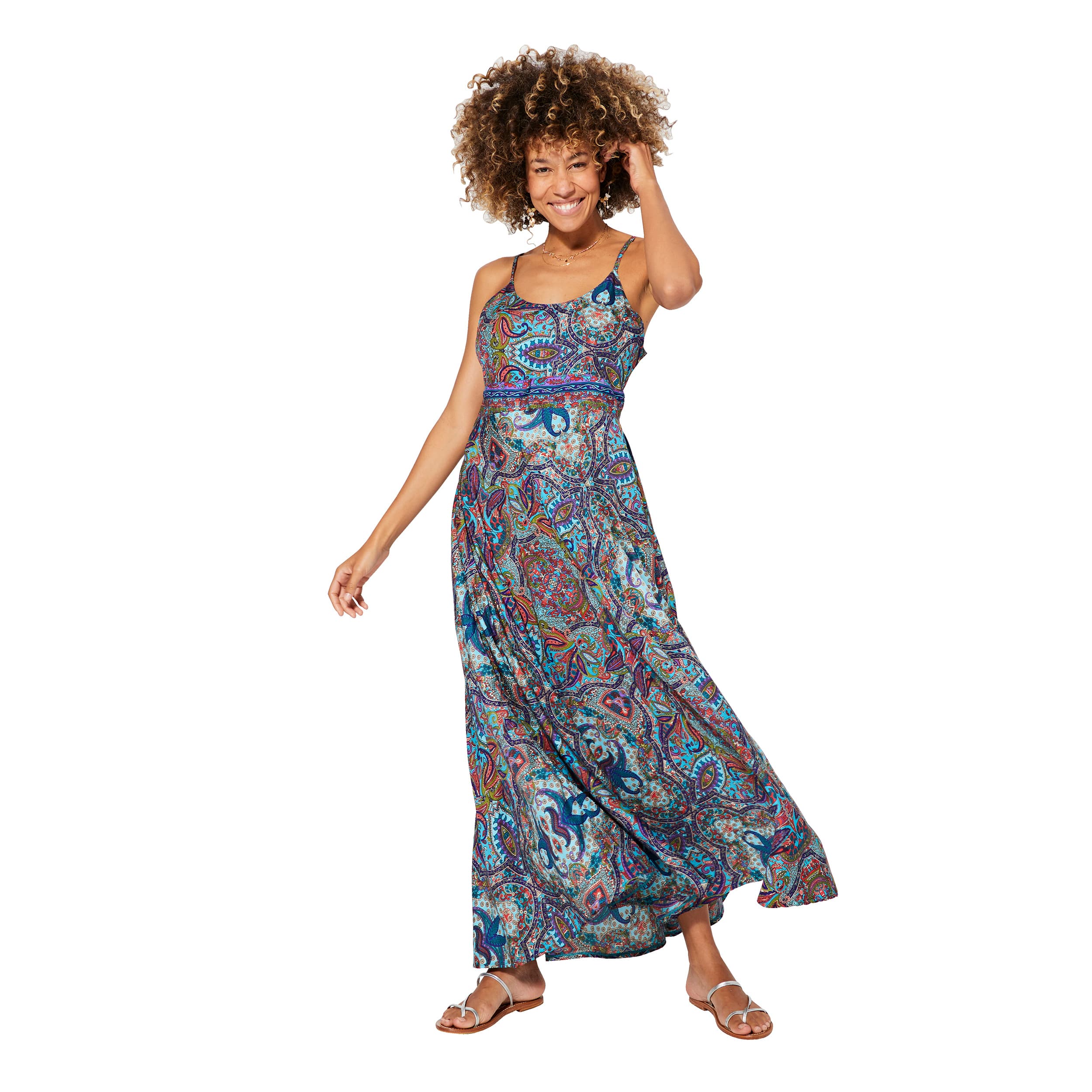 Robe été longue sans manches Apikalia - Akoustik Online