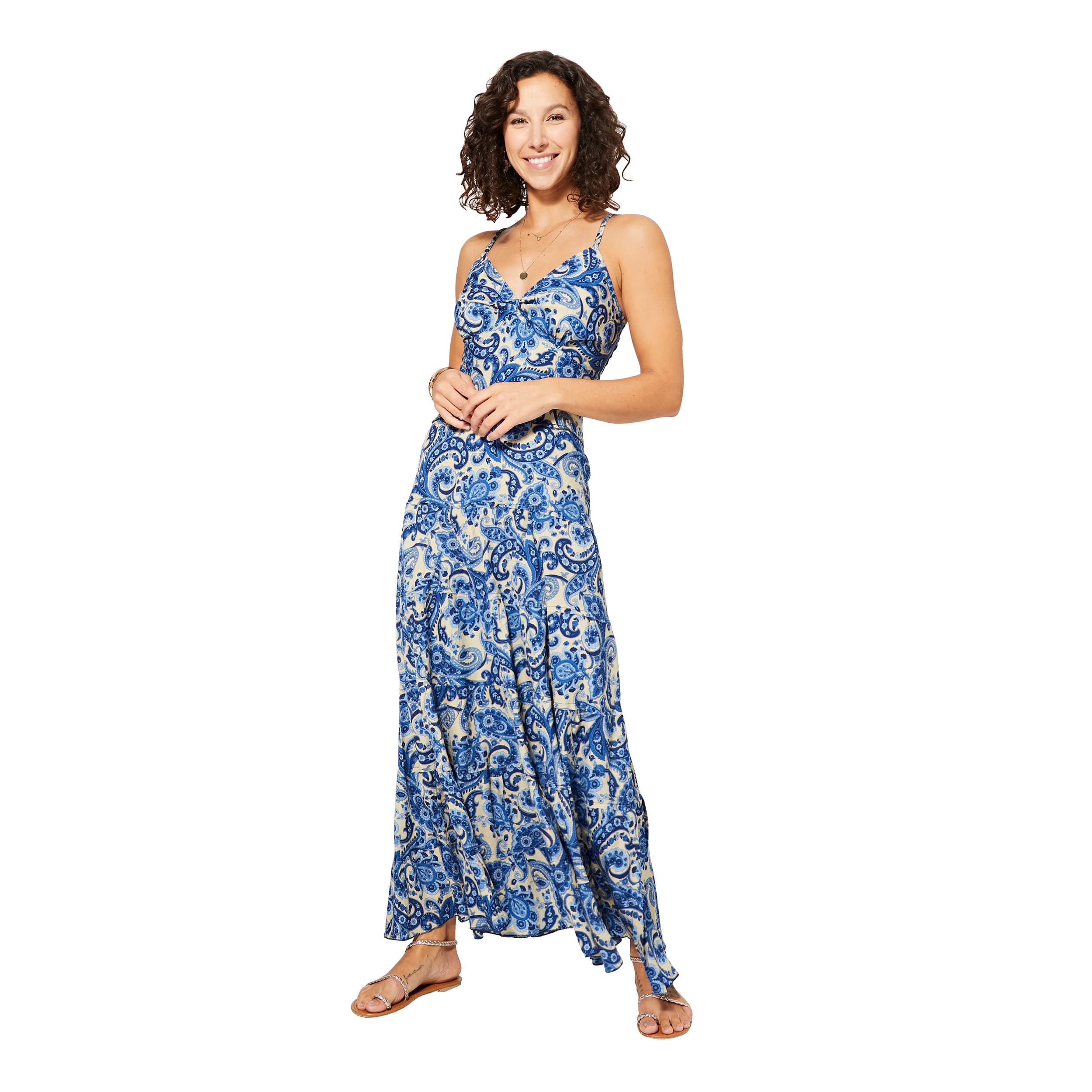 Robe été longue sans manches Lilian - 100% polyester - Akoustik Online