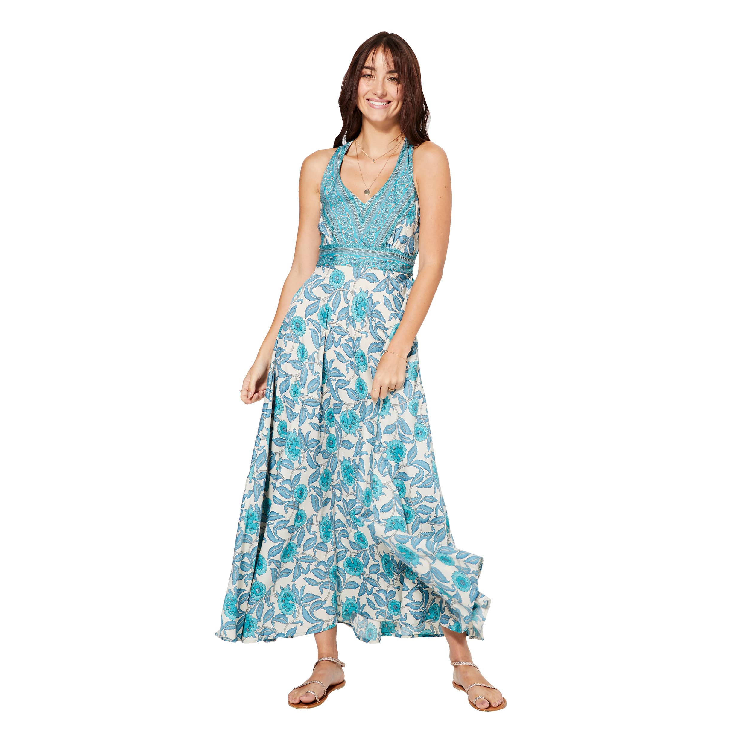 Robe été longue sans manches Hadya - 100% polyester - Akoustik Online