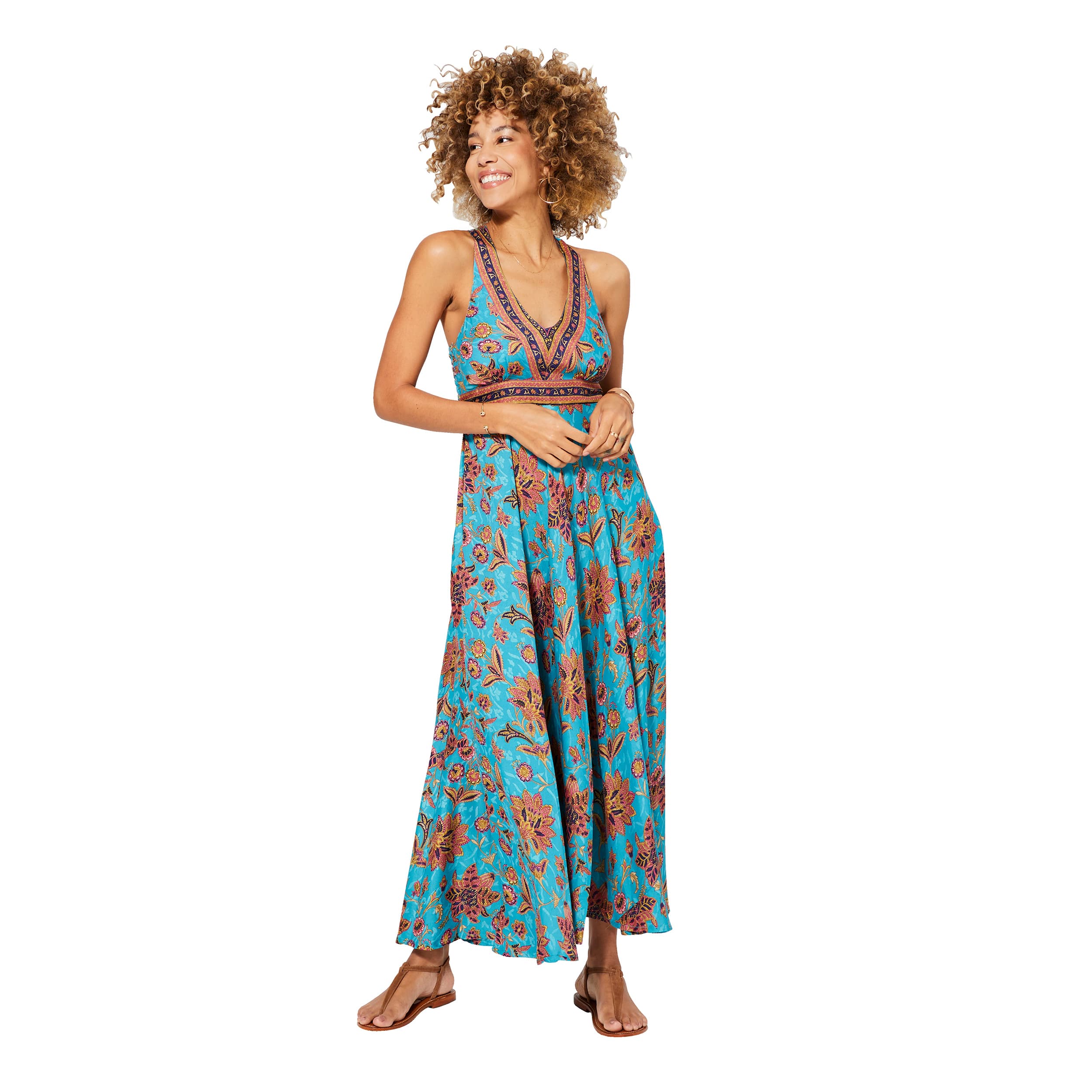 Robe été longue sans manches Karena - 100% polyester - Akoustik Online