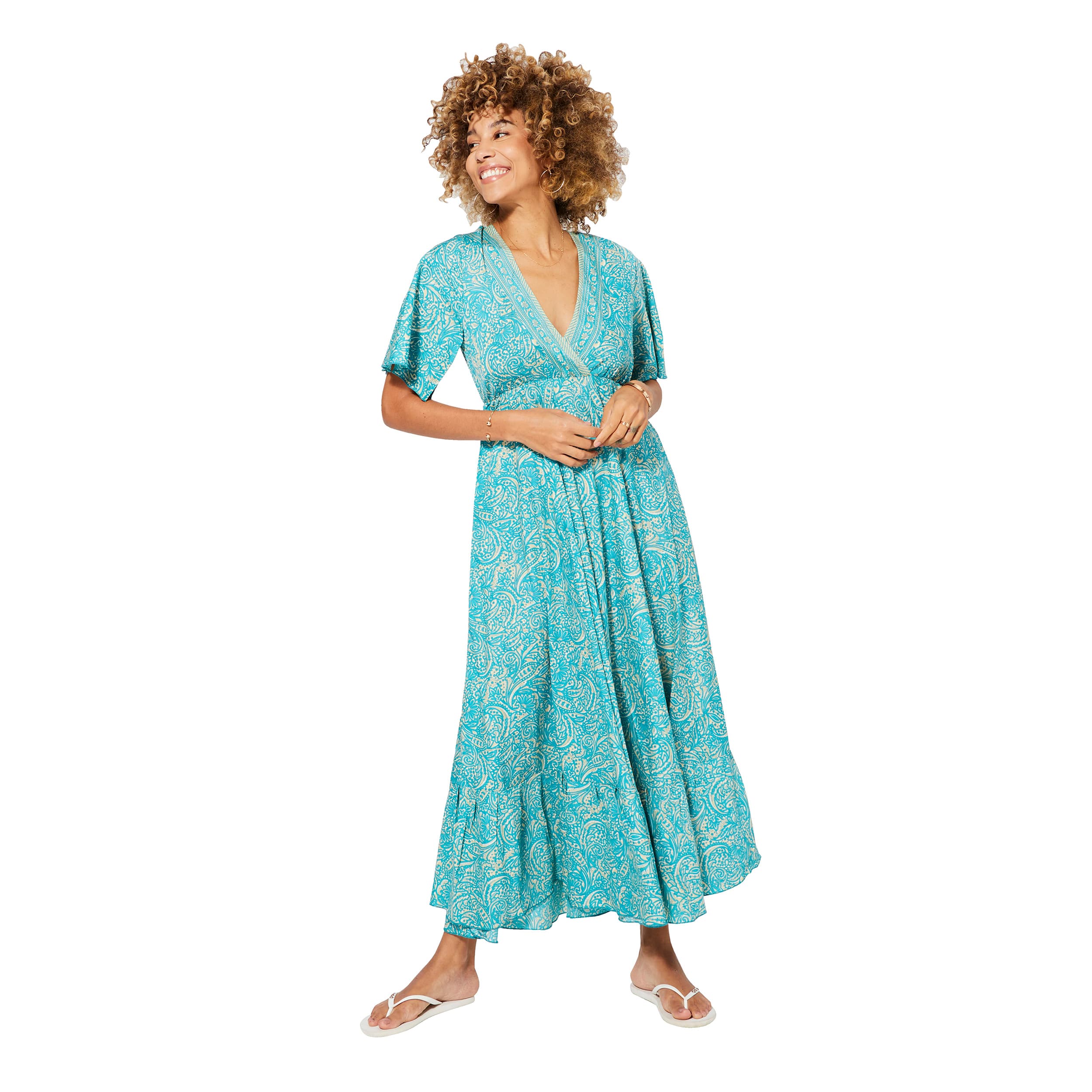 Robe été longue manches 3/4 Ananda - 100% polyester - Akoustik Online