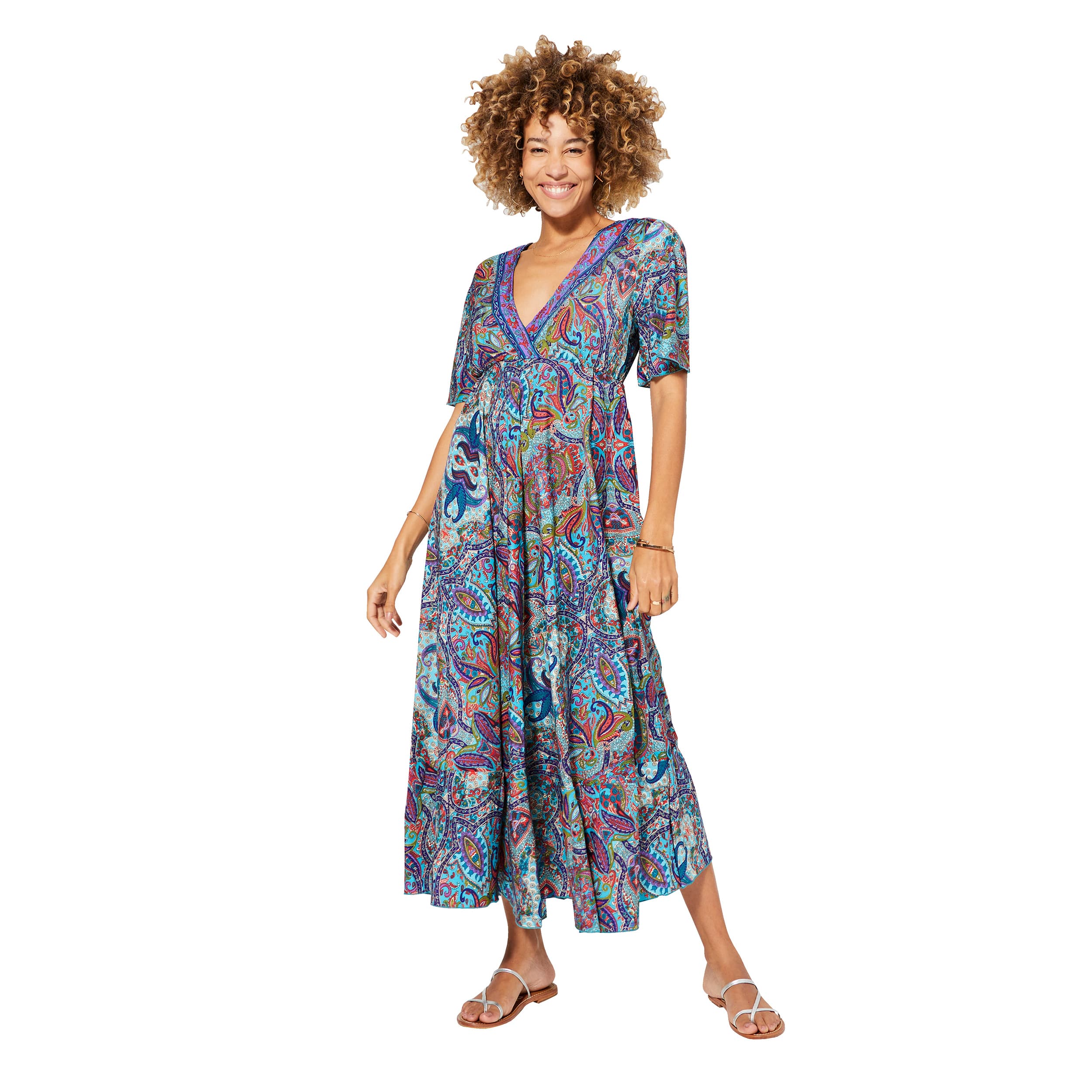 Robe été longue manches 3/4 Bee - 100% polyester - Akoustik Online