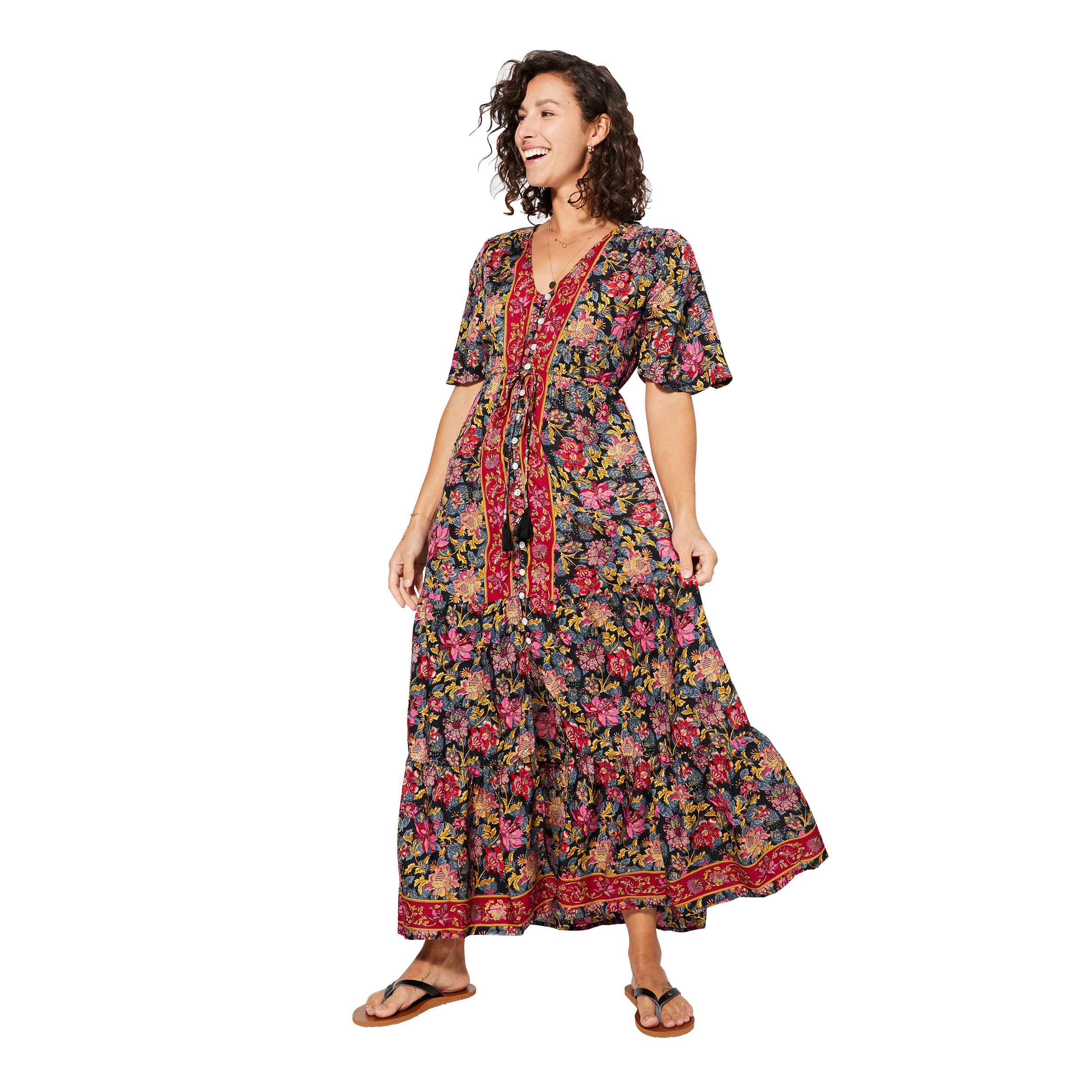 Robe été longue manches courtes Asenath - Akoustik Online