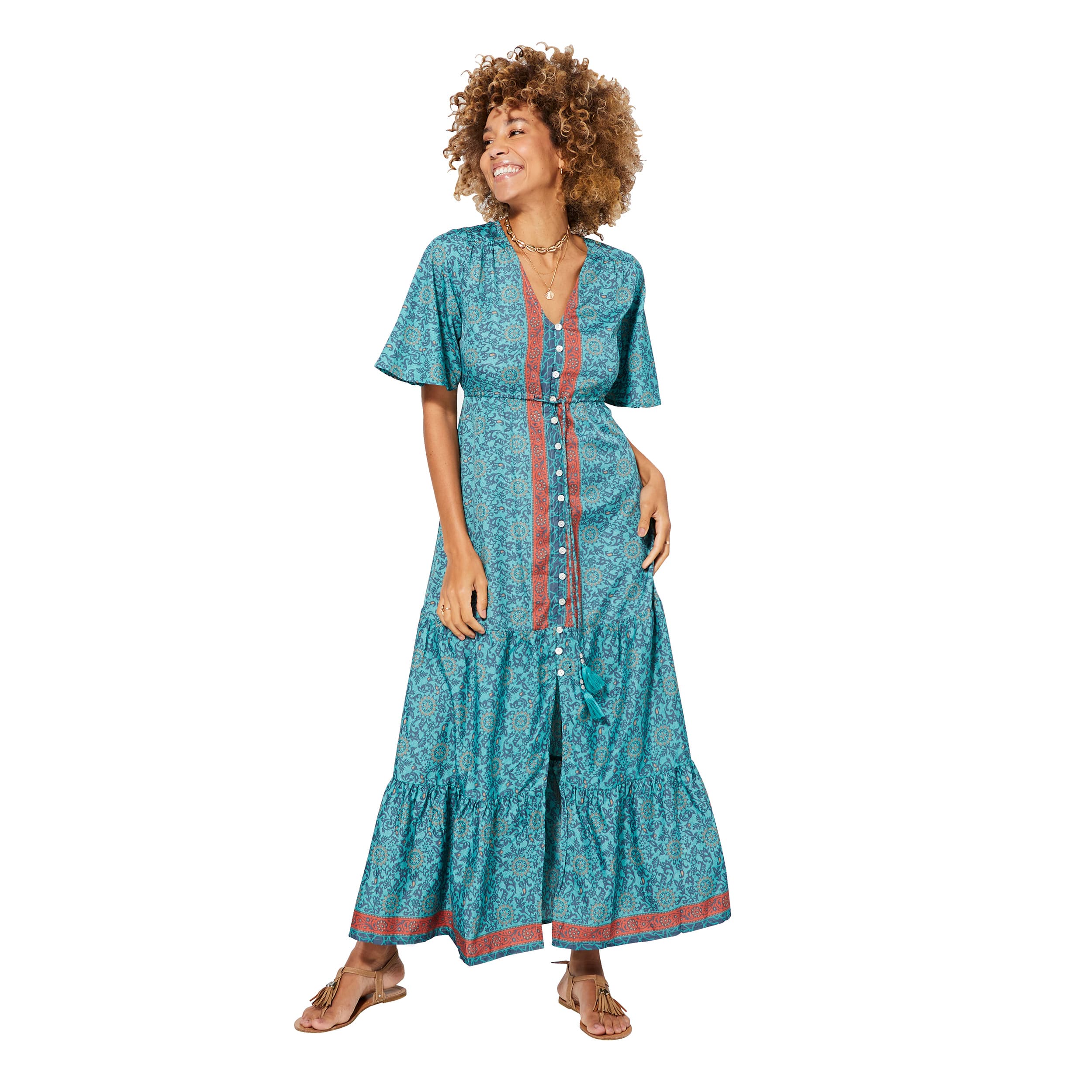 Robe été longue manches courtes Ash - 100% polyester - Akoustik Online