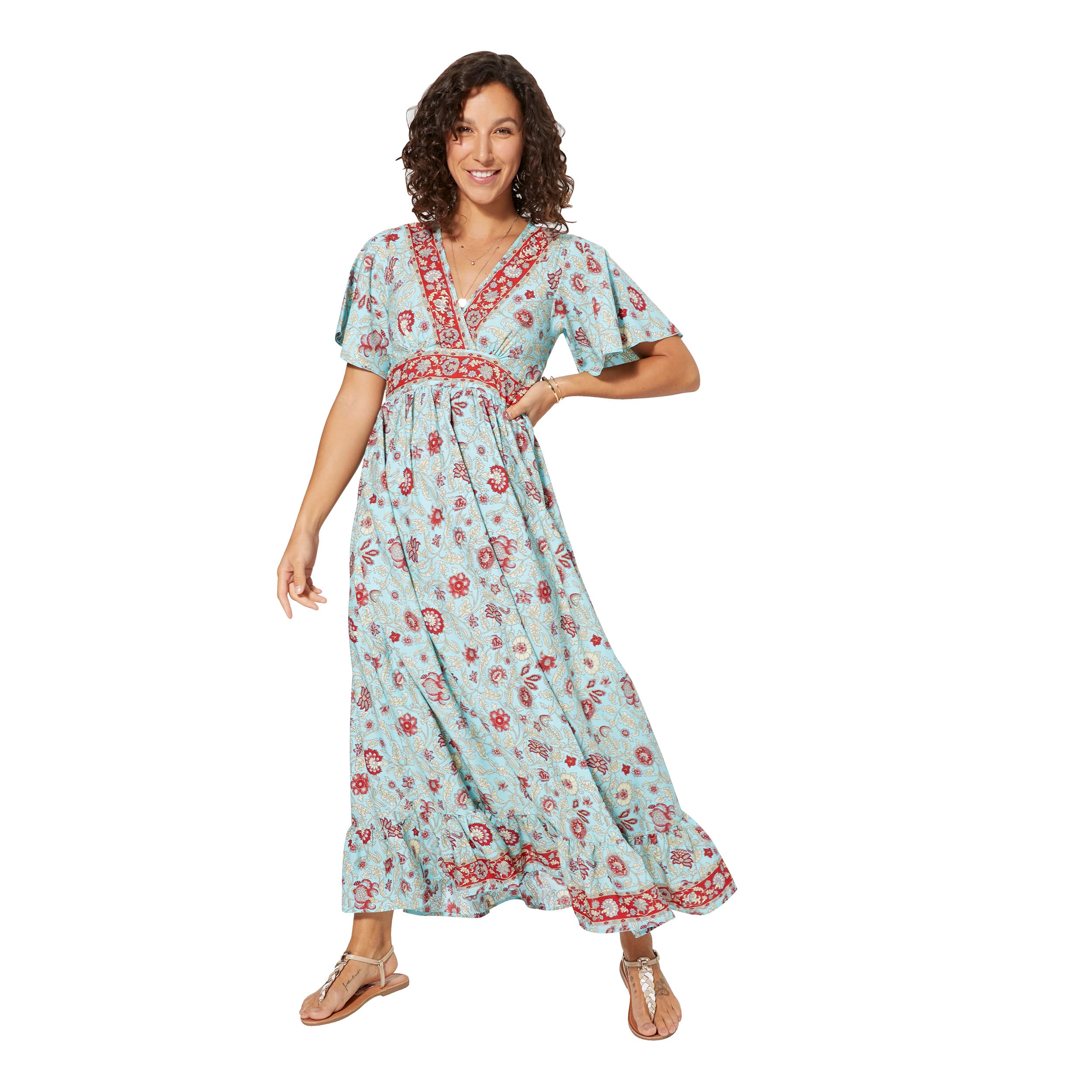 Robe été longue manches courtes Ashlyn - Akoustik Online