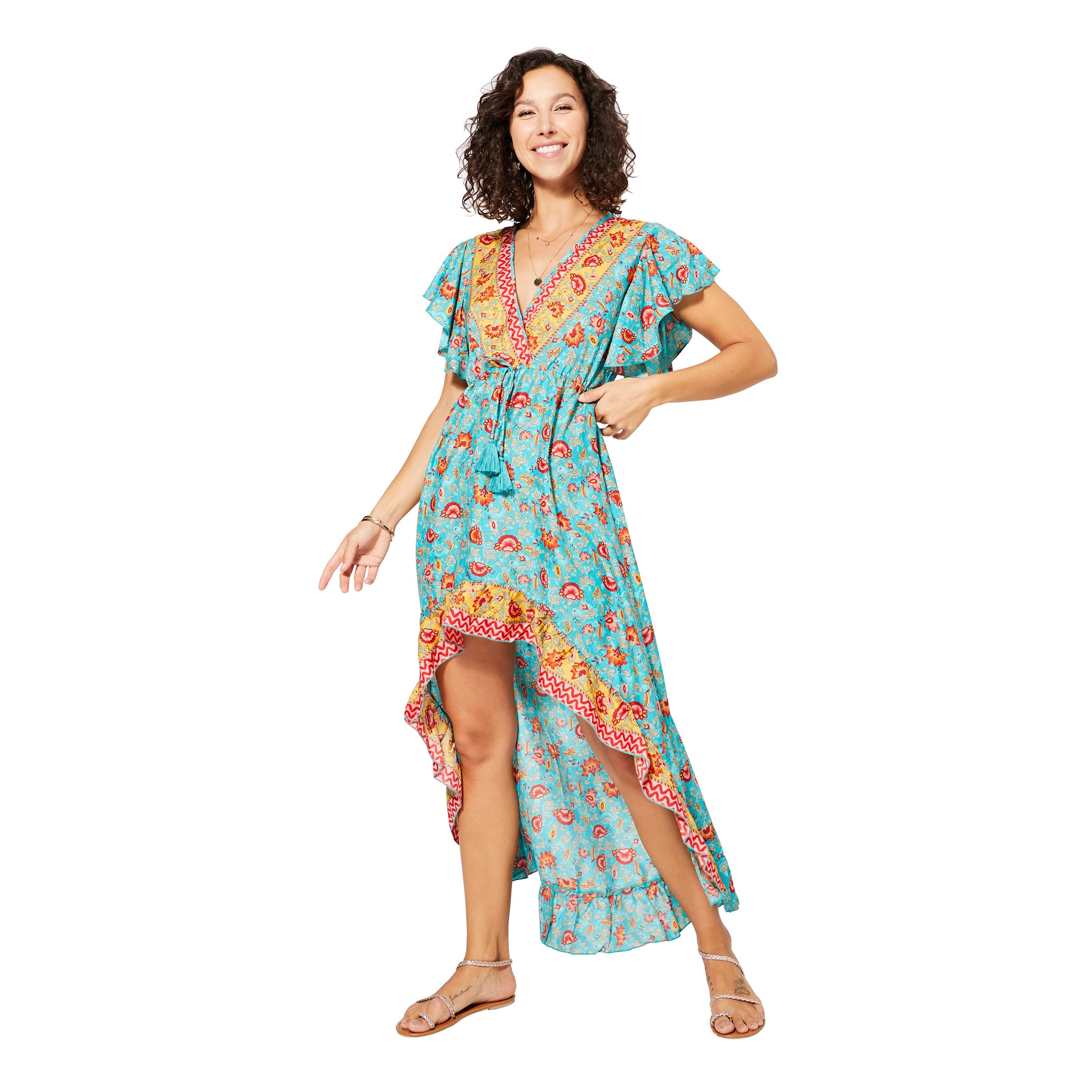 Robe été high-low manches courtes Goddard - Akoustik Online