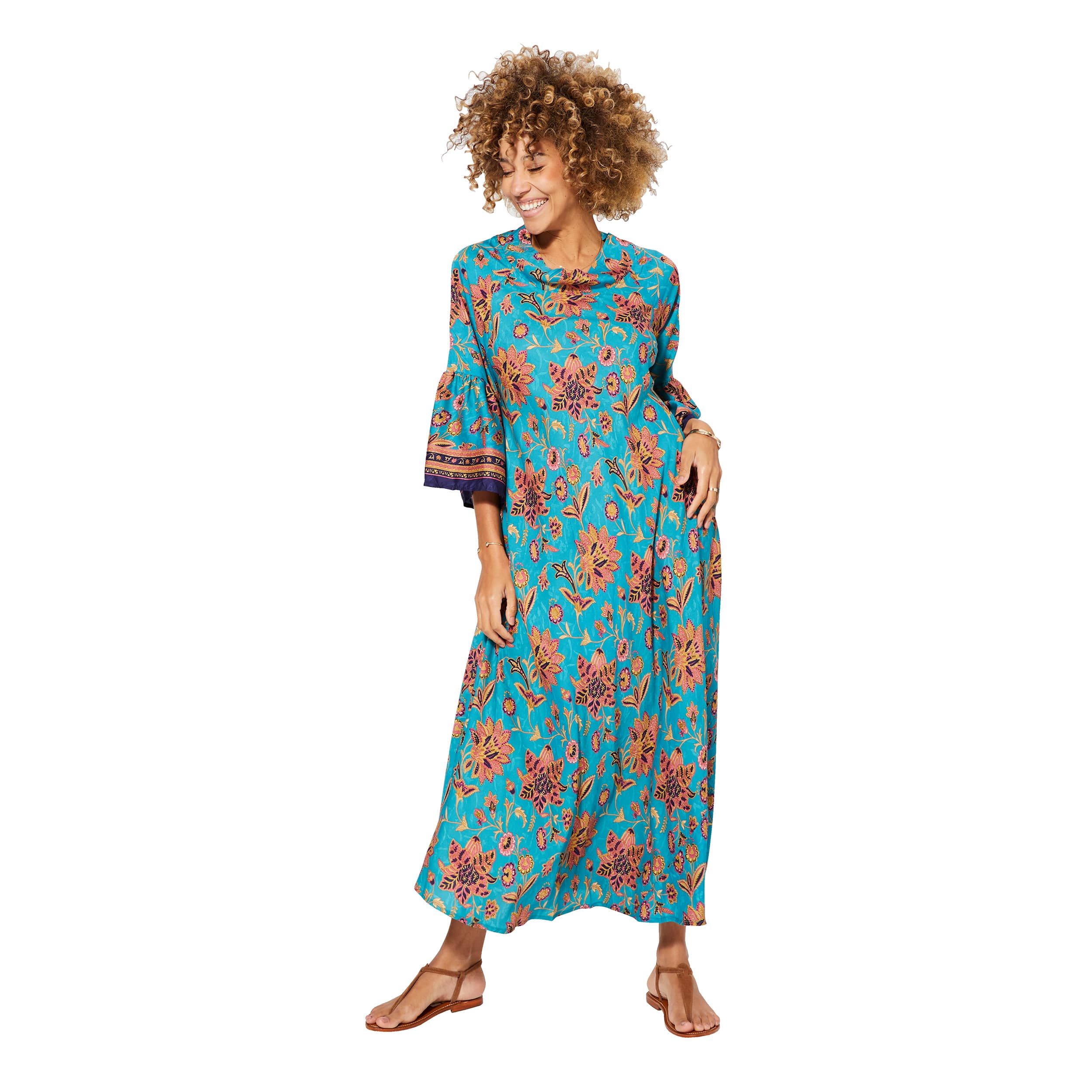 Robe été longue manches 3/4 Caerwyn - 100% polyester - Akoustik Online