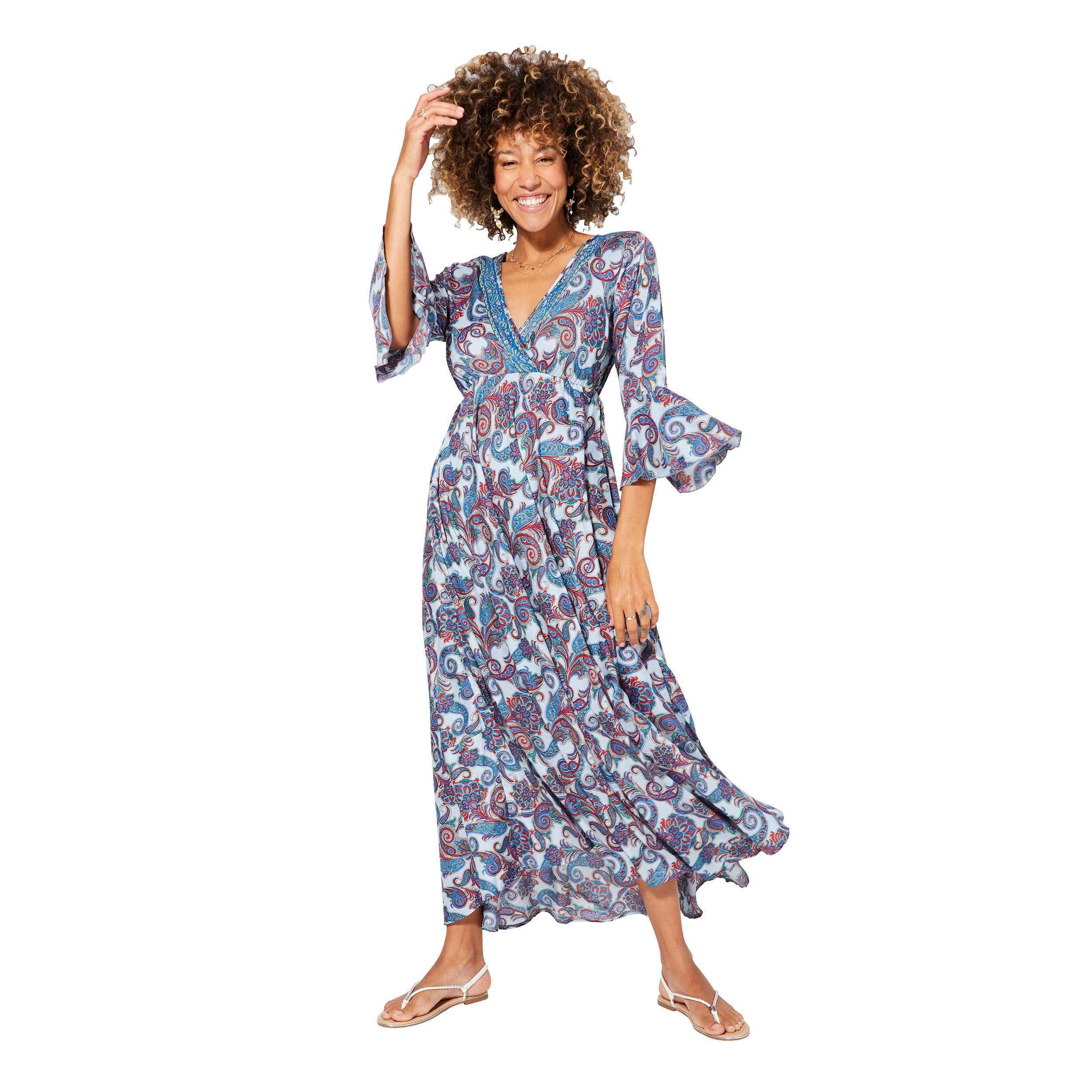 Robe été longue manches 3/4 Stéphanie - Akoustik Online